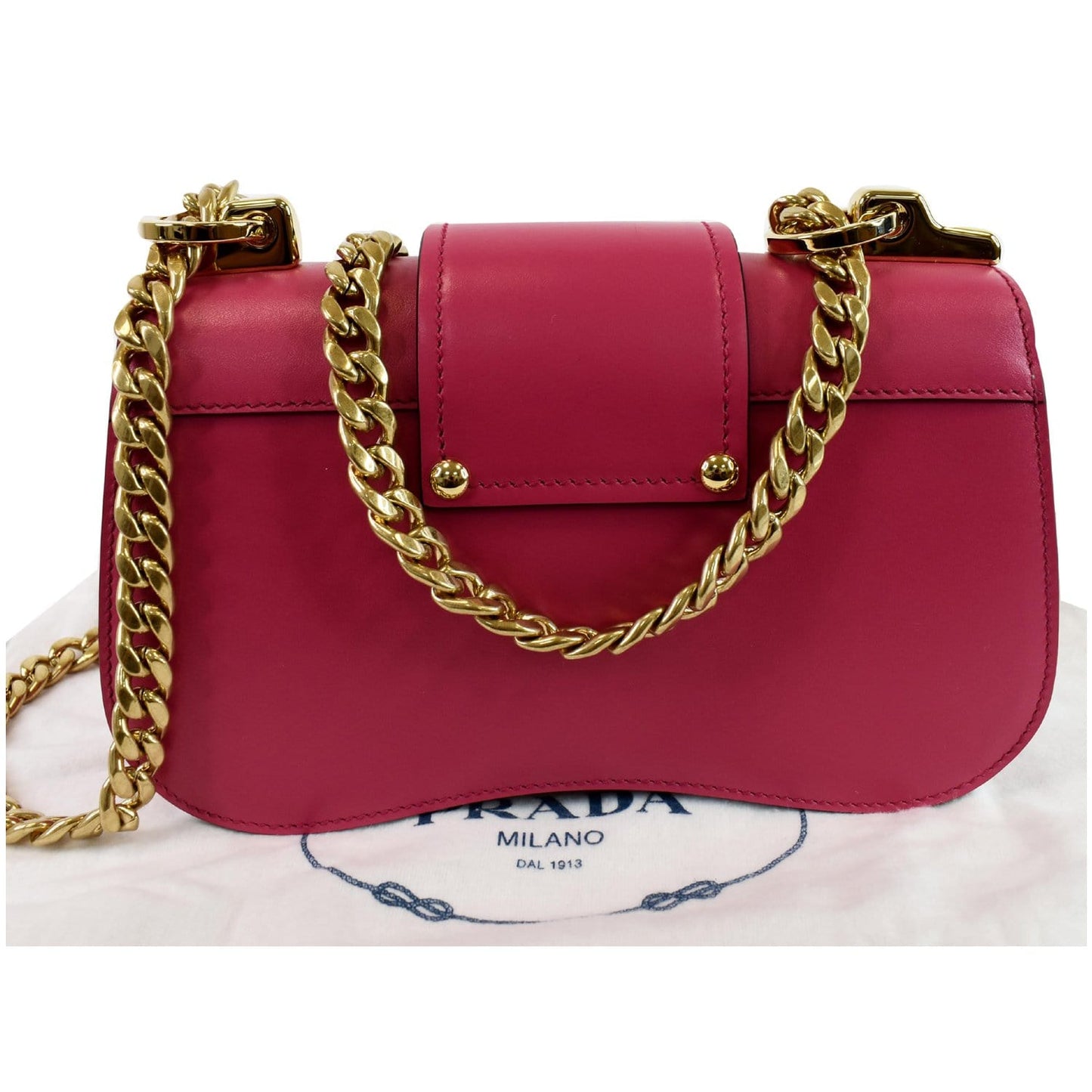 Prada City Sidonie Crossbody Bag Magenta Leather Small