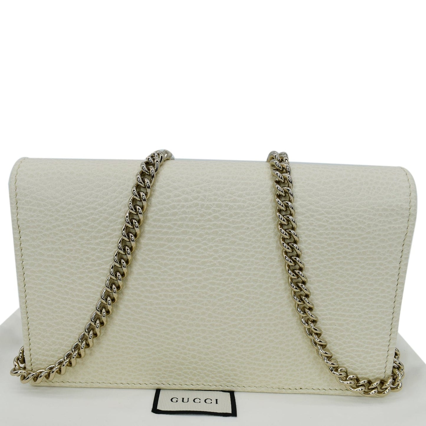 Gucci Interlocking Pebbled Crossbody Bag Leather White