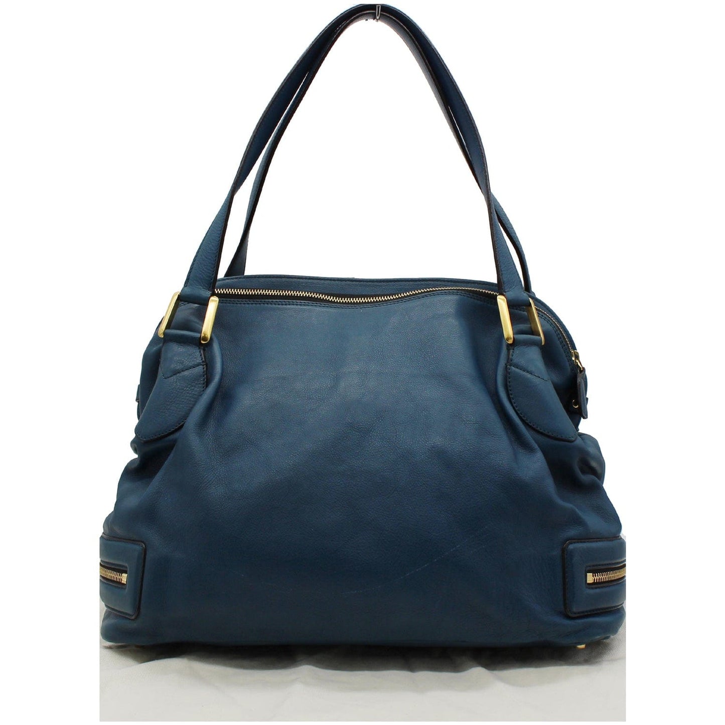 Chloe Cary Zipped Tote Bag Leather Blue