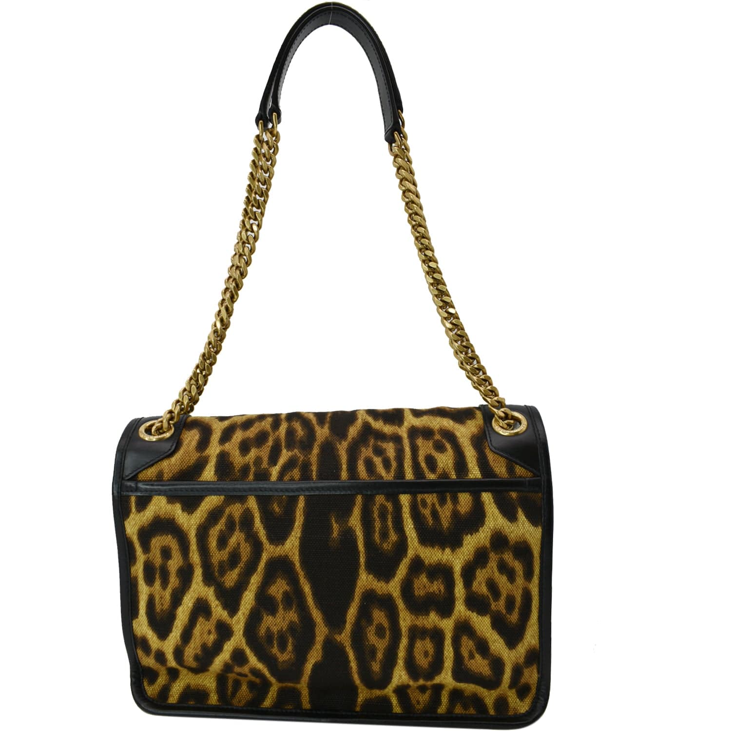 YSL Saint Laurent Saint Niki Leopard Print Shoulder Bag Multicolor Leather Medium