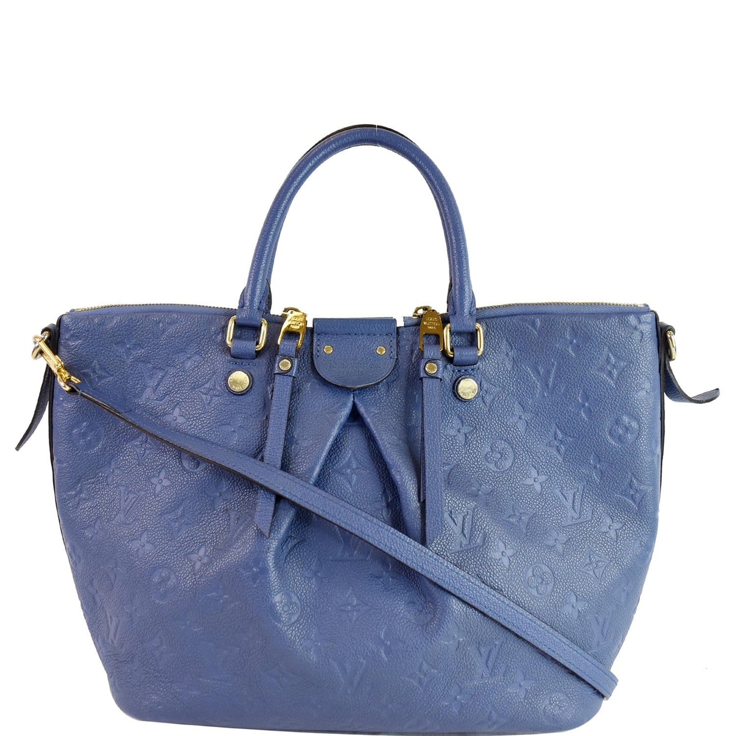 Louis Mazarine Mm Empreinte Shoulder Bag Monogram Blue