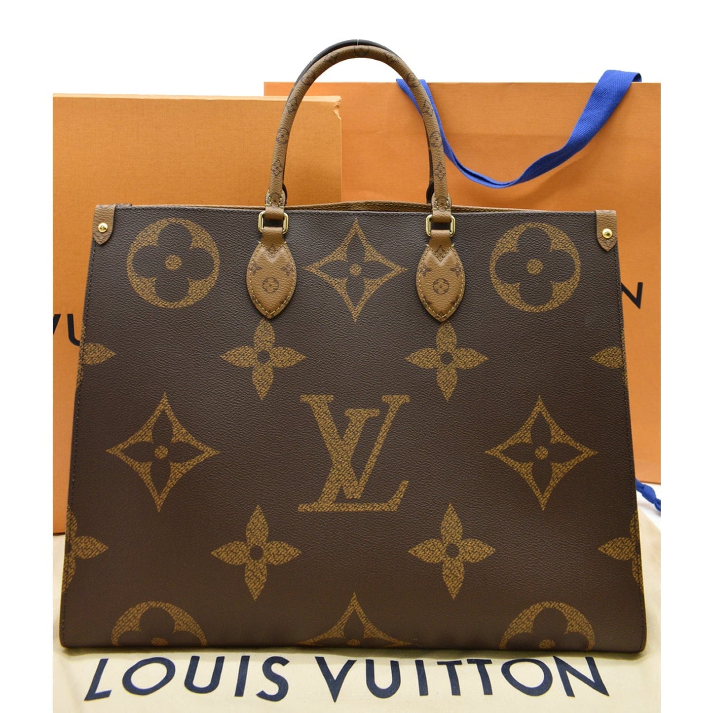 Louis Onthego Gm Giant Tote Shoulder Bag Canvas Monogram