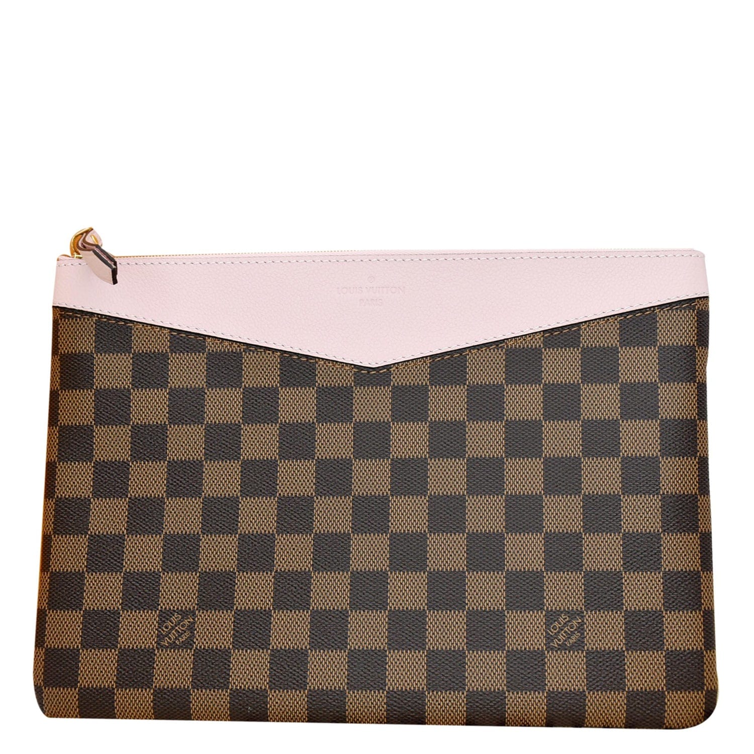 Louis Daily Pouch Clutch Bag Rose Poudre Canvas Monogram