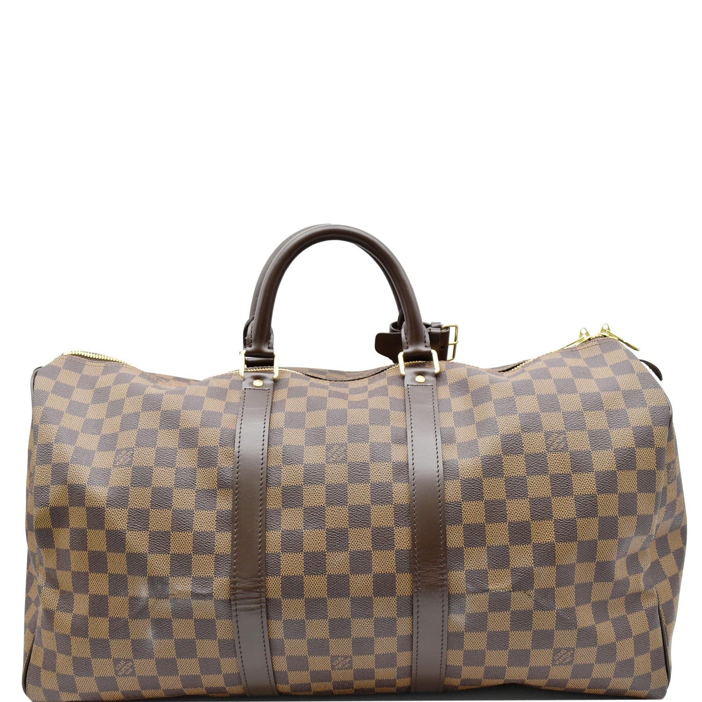 Louis Keepall Damier Ebene Travel Bag Brown