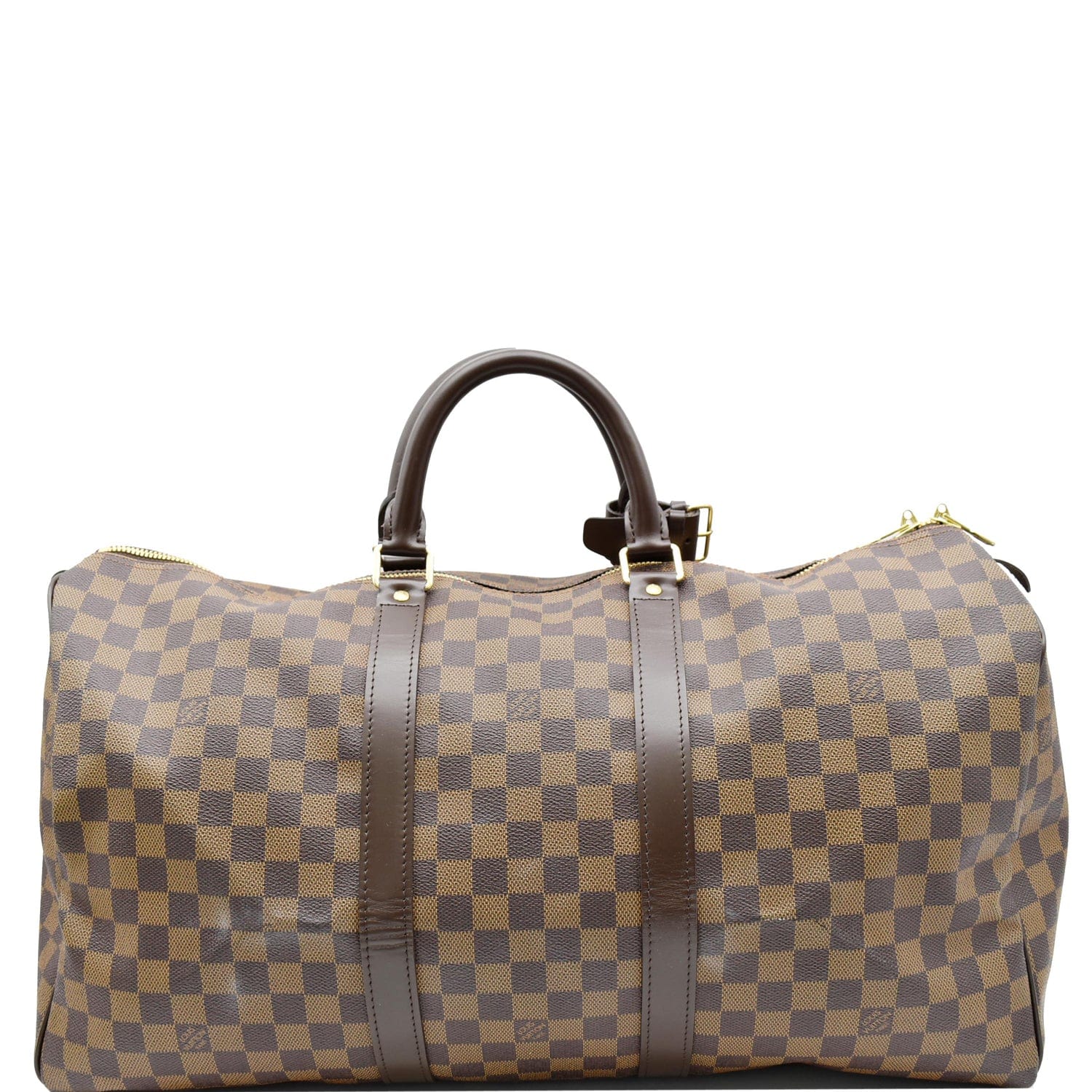 Louis Keepall Damier Ebene Travel Bag Brown
