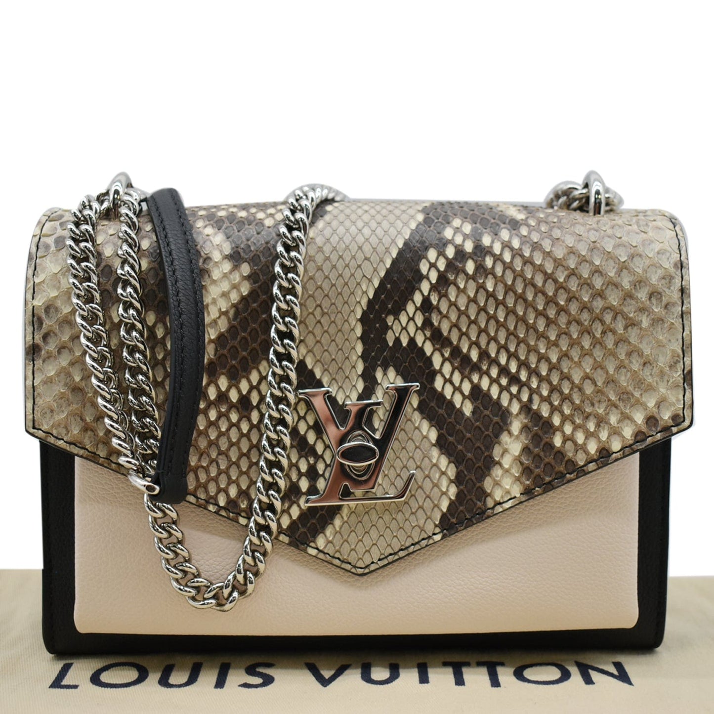 Louis Mylockme Bb Python Crossbody Bag Leather Black