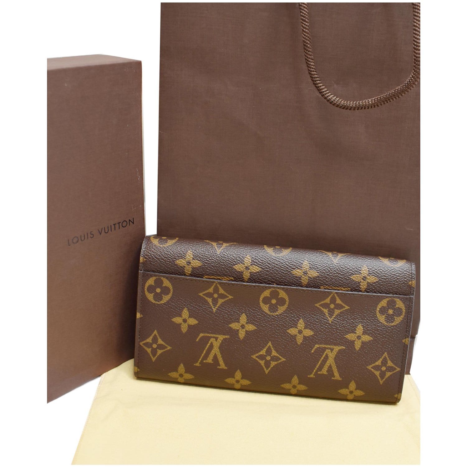 Louis Flower Lock Wallet Clutch Bag Canvas Monogram