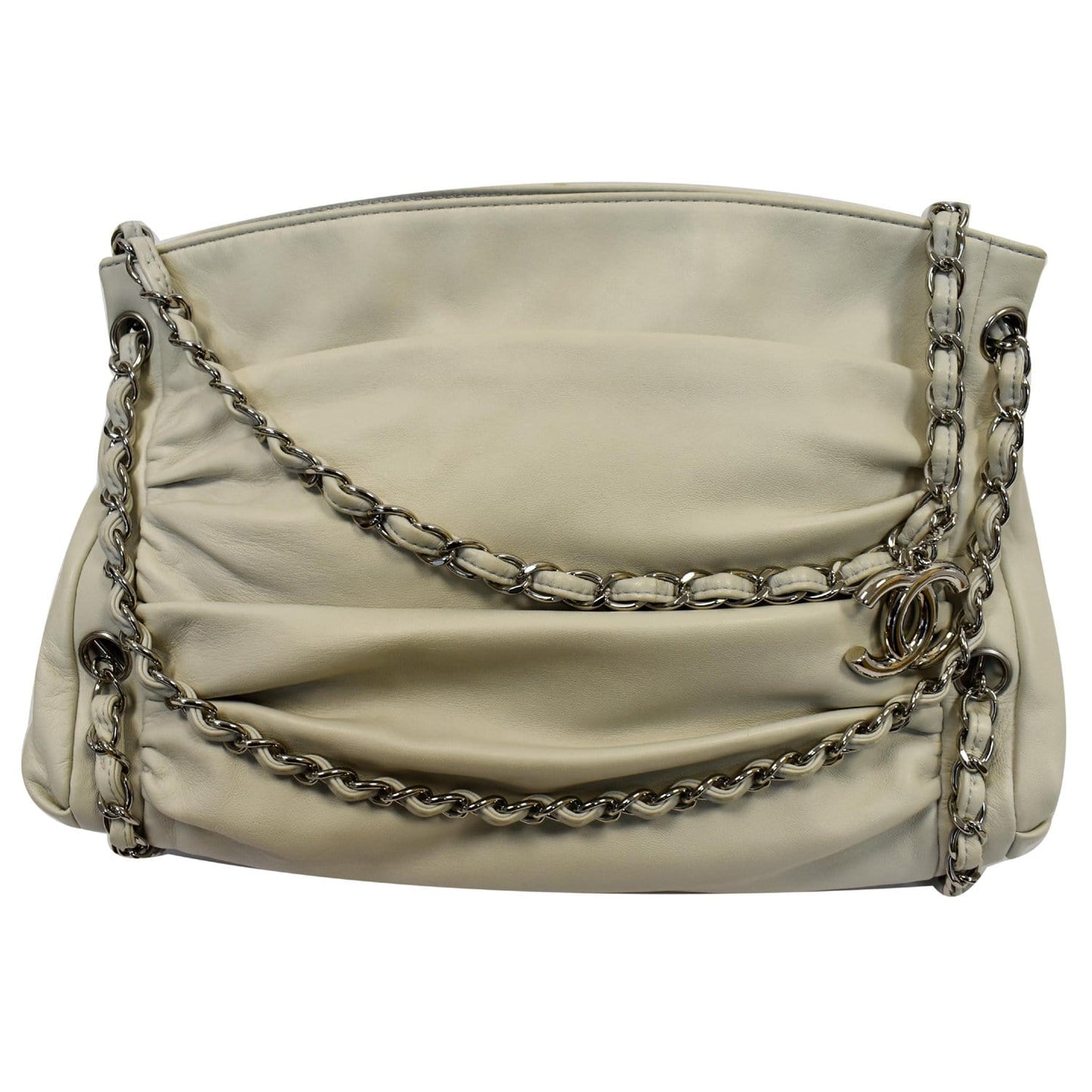 Chanel Sharpei Lambskin Tote Bag Leather White