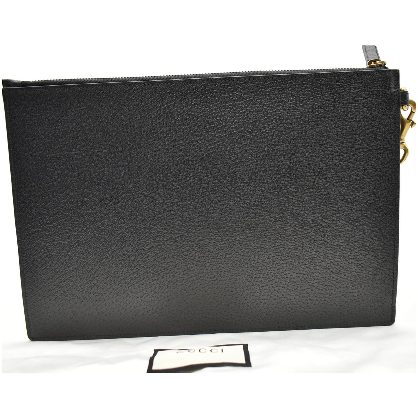 Gucci Agora Web Pouch Clutch Bag Leather Black