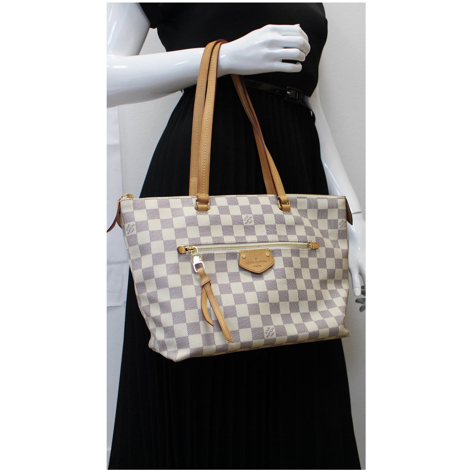 Louis Iena Pm Damier Azur Shoulder Bag White