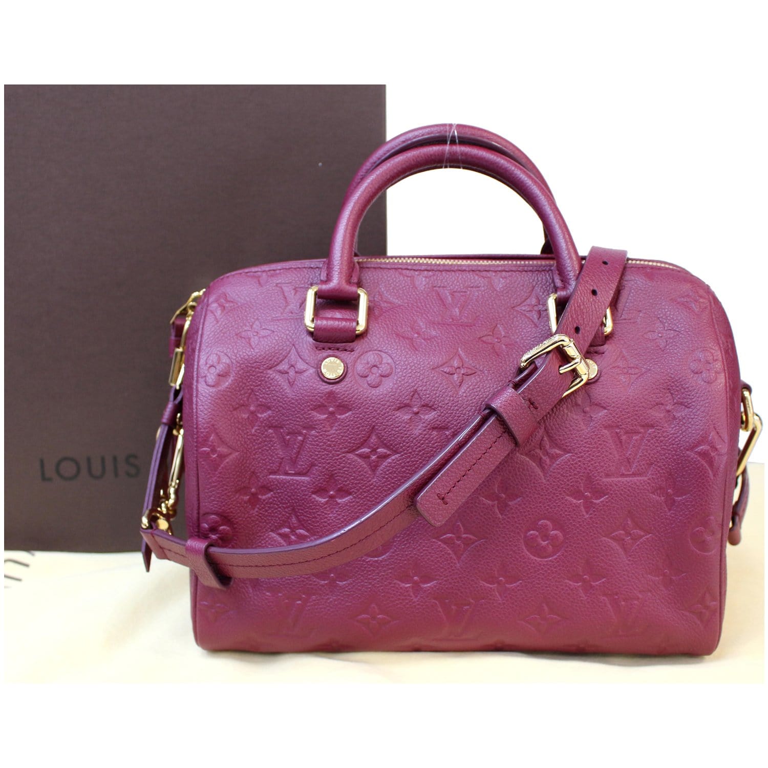 Louis Speedy Bandouliere Empreinte Shoulder Bag Mulberry Leather