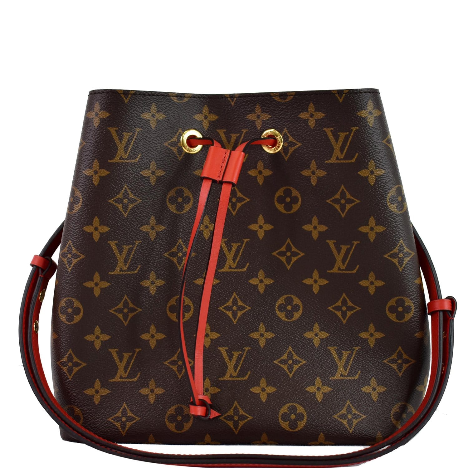 Louis Neonoe Crossbody Bag Coquelicot Canvas Monogram