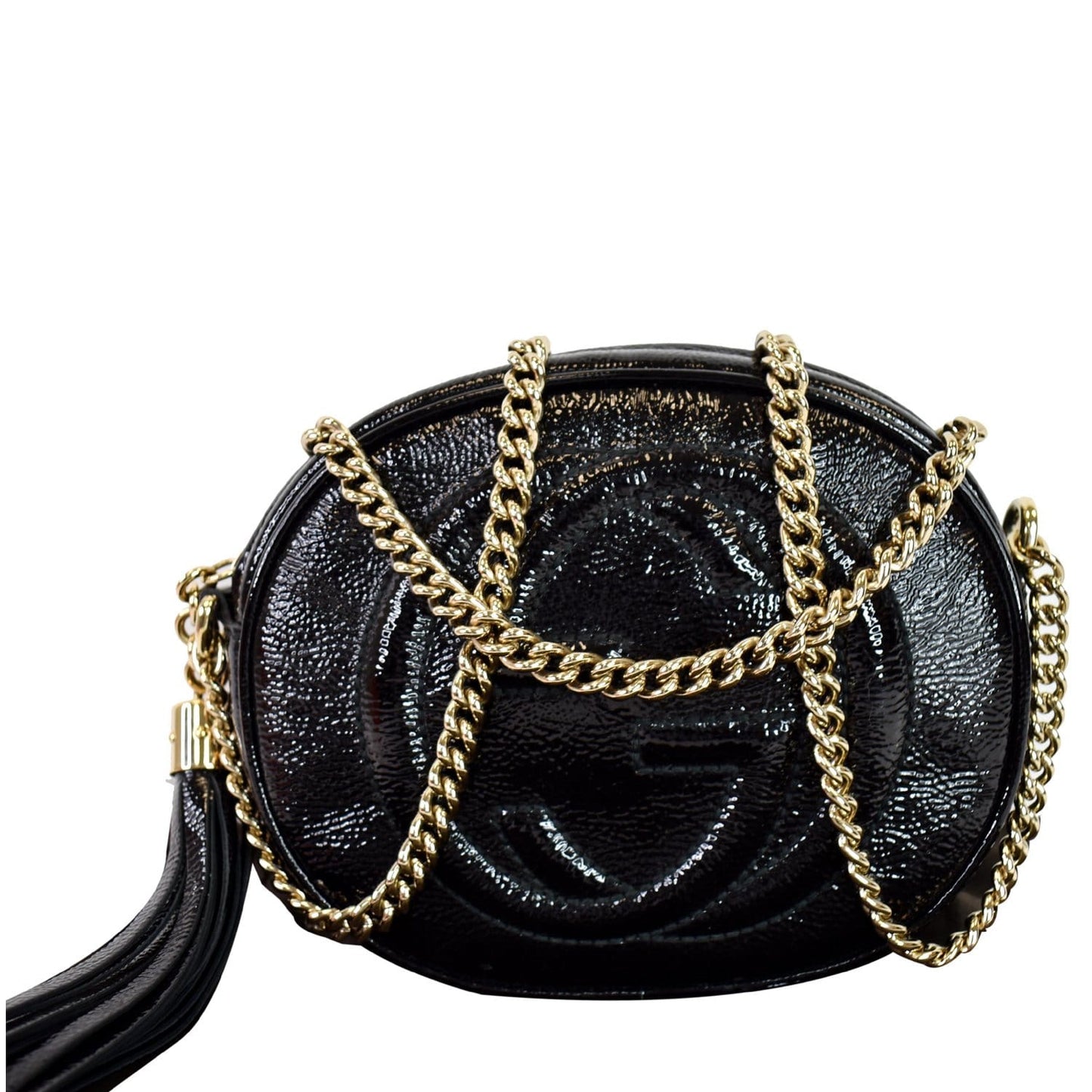 Gucci Soho Pebbled Calfskin Shoulder Bag Black Mini
