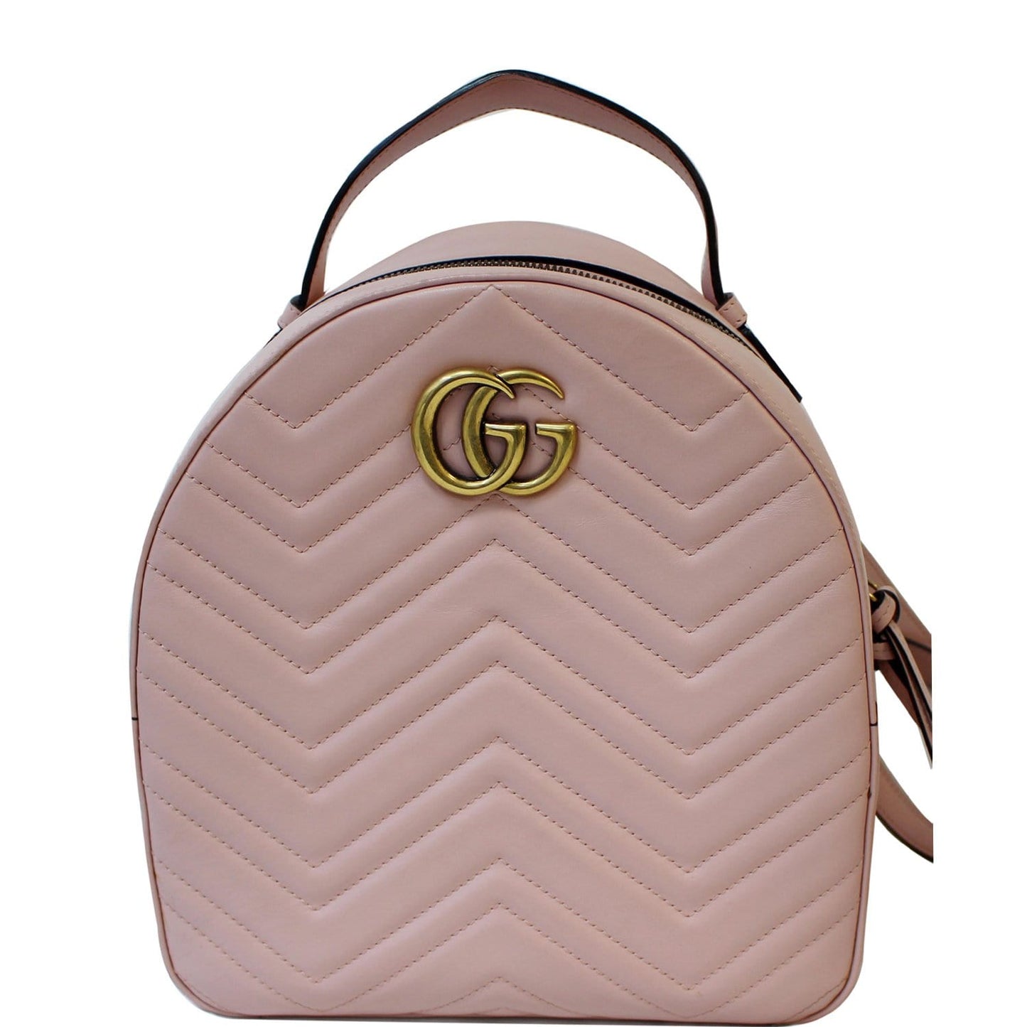 Gucci Marmont Rucksack Chevron Backpack Bag Final Sale Leather Pink