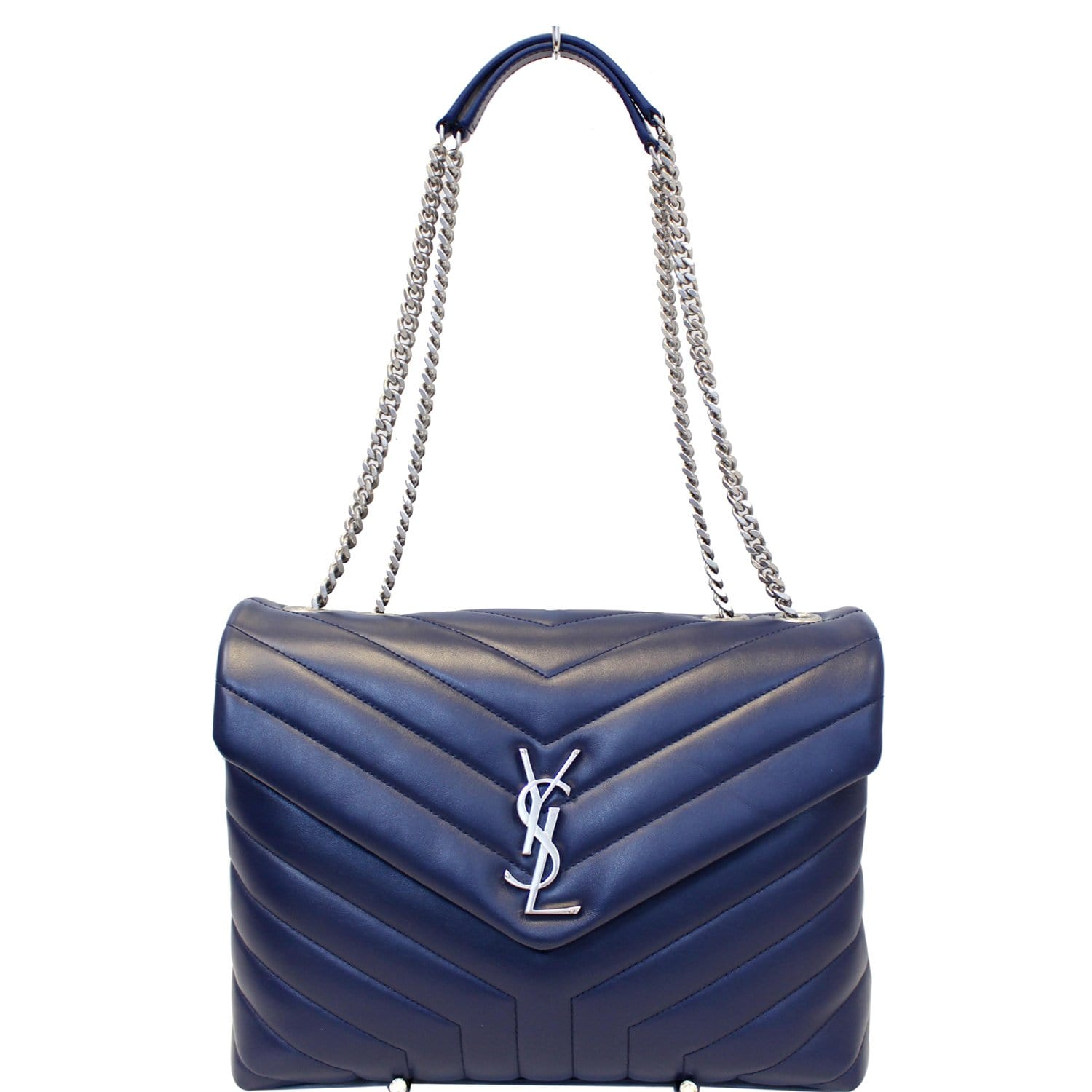 YSL Saint Laurent Saint Loulou Calfskin Shoulder Bag Matelasse Monogram
