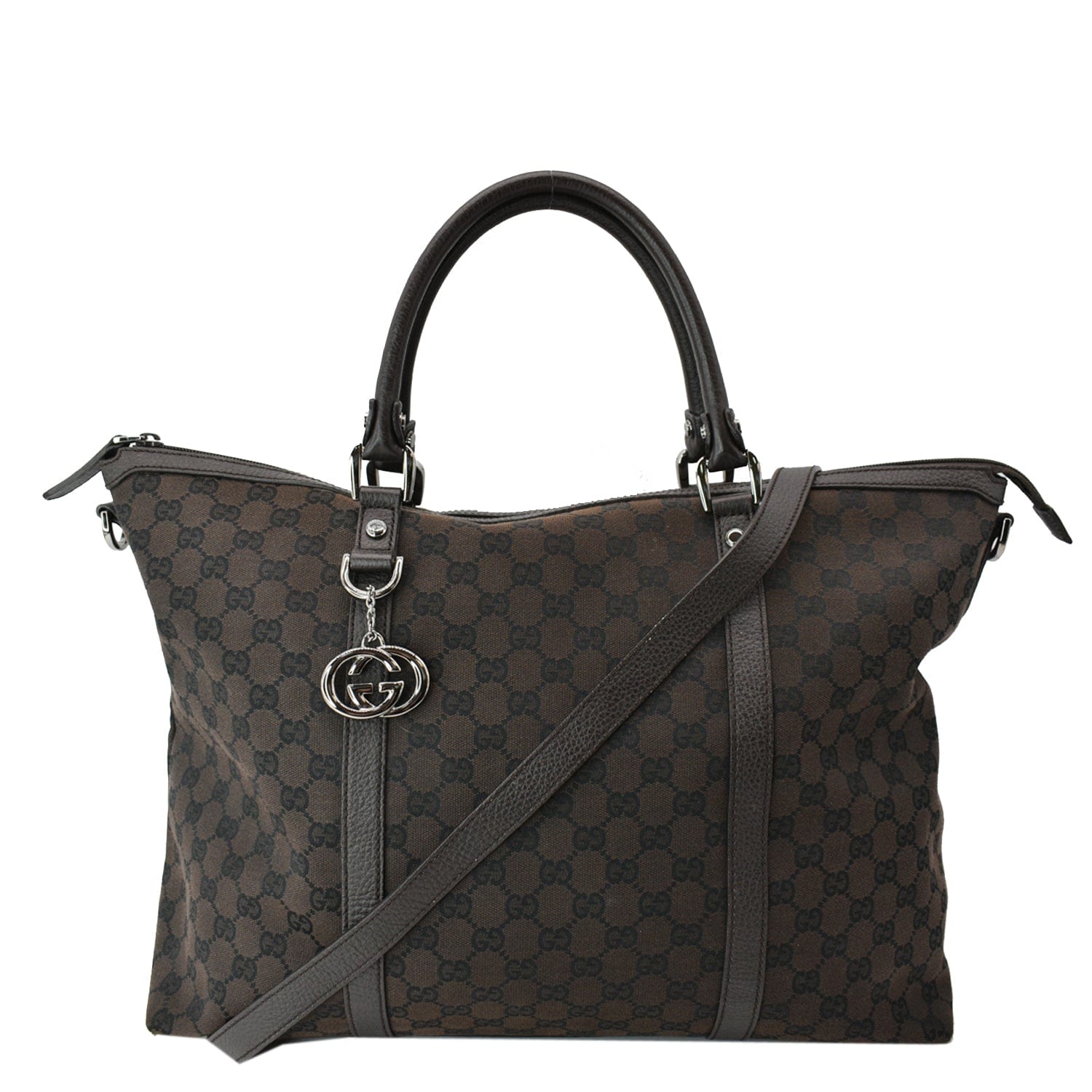Gucci ssima Tote Leather Canvas Tote Bag