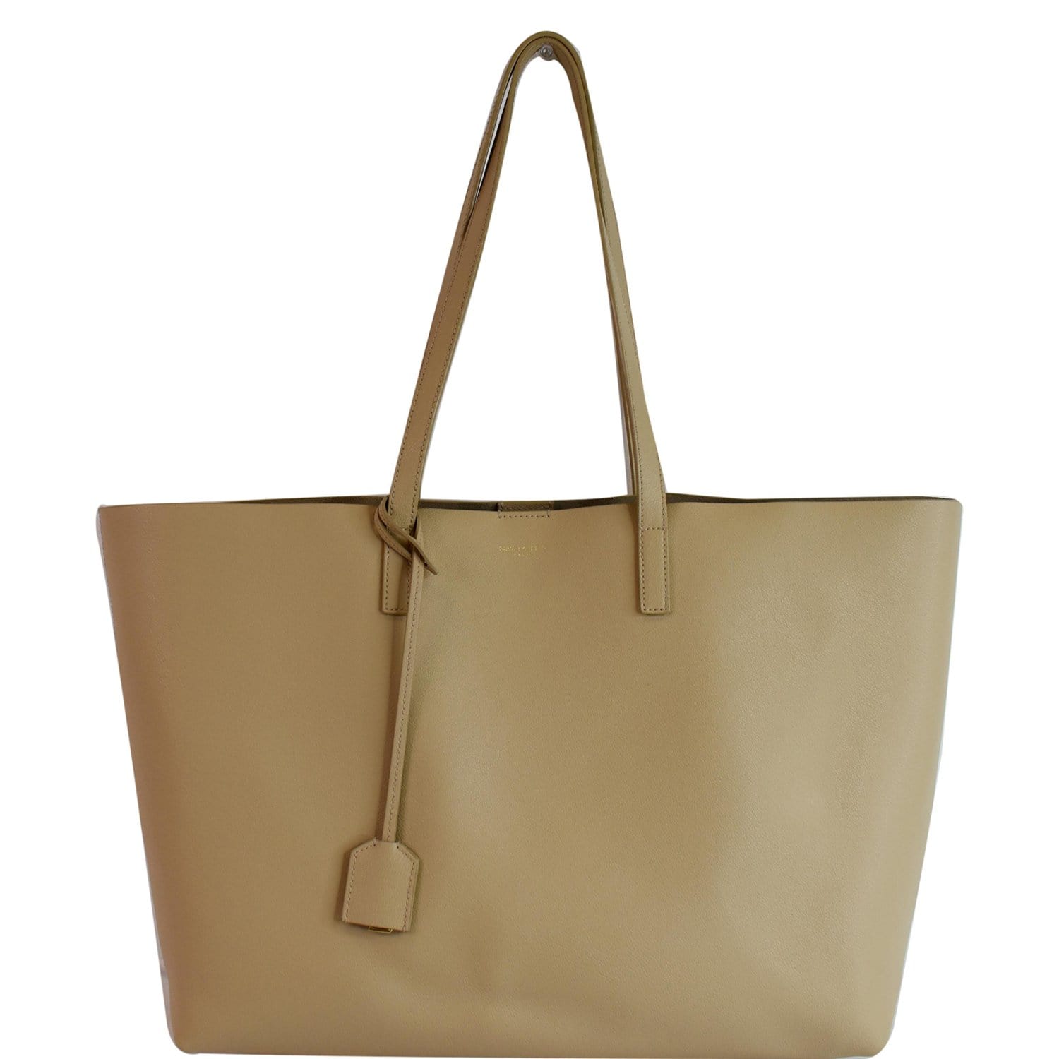 YSL Saint Laurent Saint Shopping Tote Bag Leather Beige