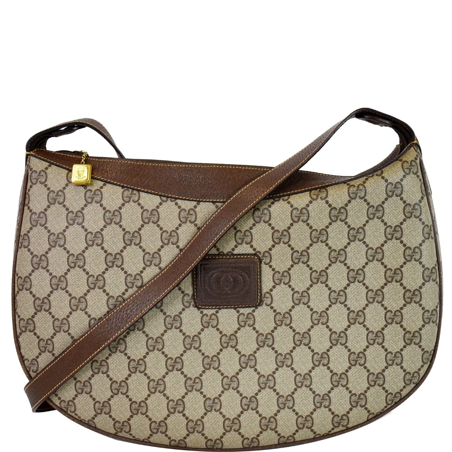 Gucci Supreme Shoulder Bag Canvas Beige Crossbody Bag