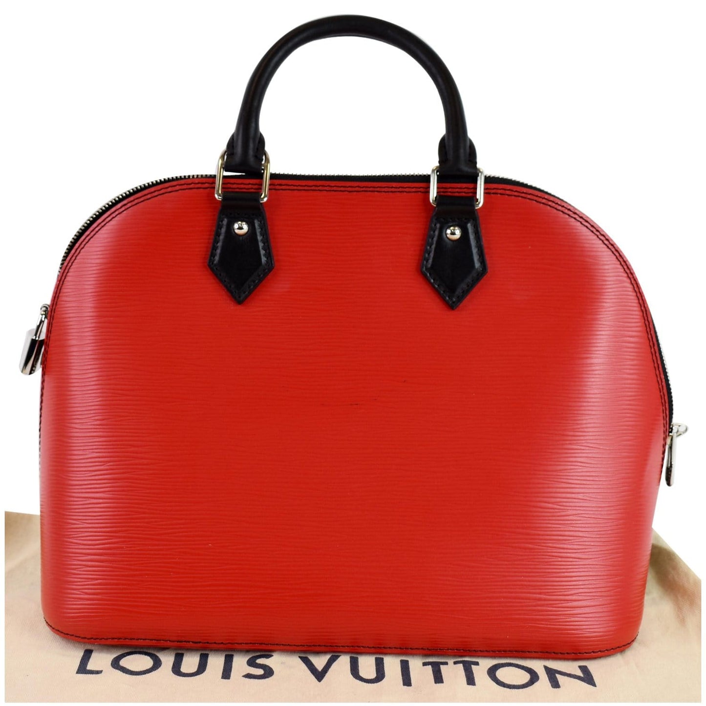 Louis Kabuki Alma Epi Satchel Bag Leather Red Travel Bag