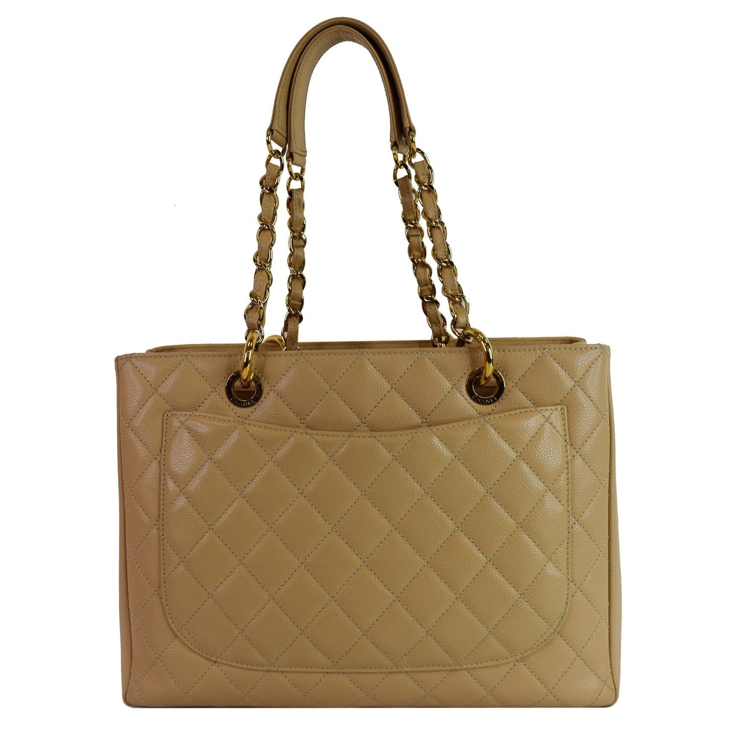 Chanel Grand Shopping Gst Caviar Tote Bag Leather Beige Bag Beige
