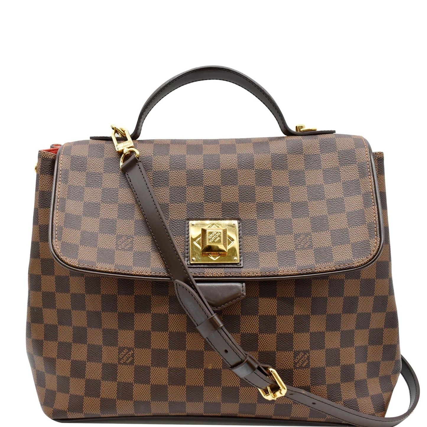 Louis Bergamo Gm Damier Ebene Shoulder Bag Brown