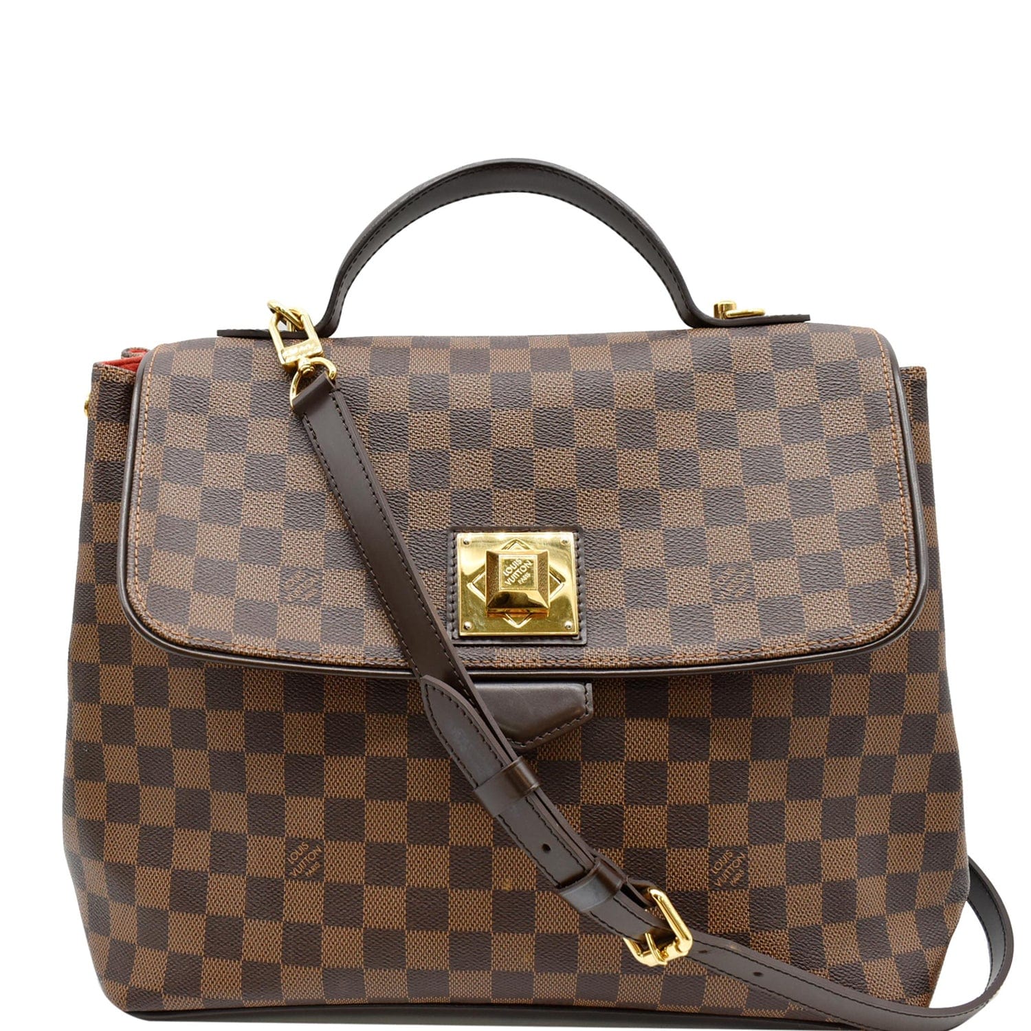 Louis Bergamo Gm Damier Ebene Shoulder Bag Brown