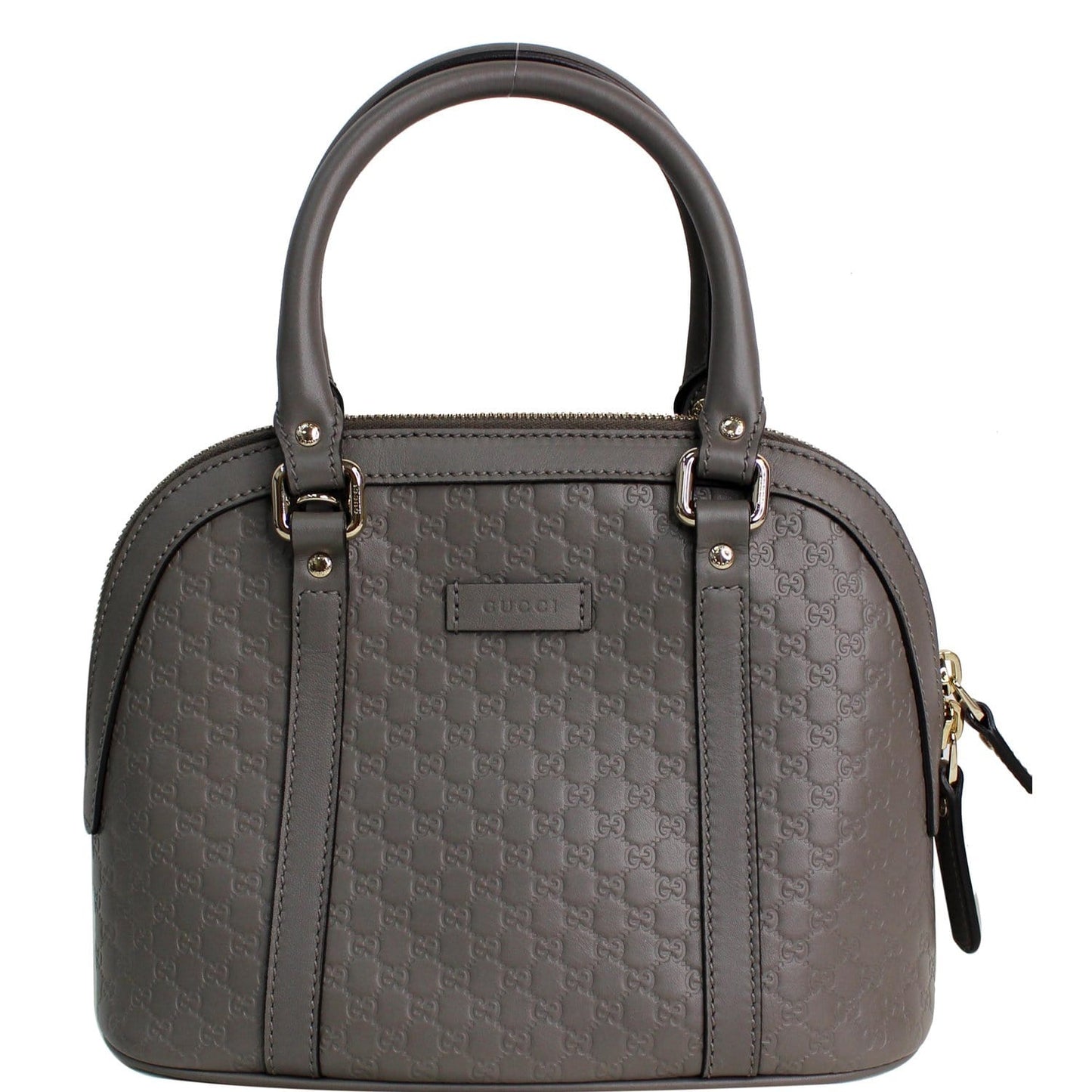 Gucci Dome Micro ssima Shoulder Bag Grey Leather Mini