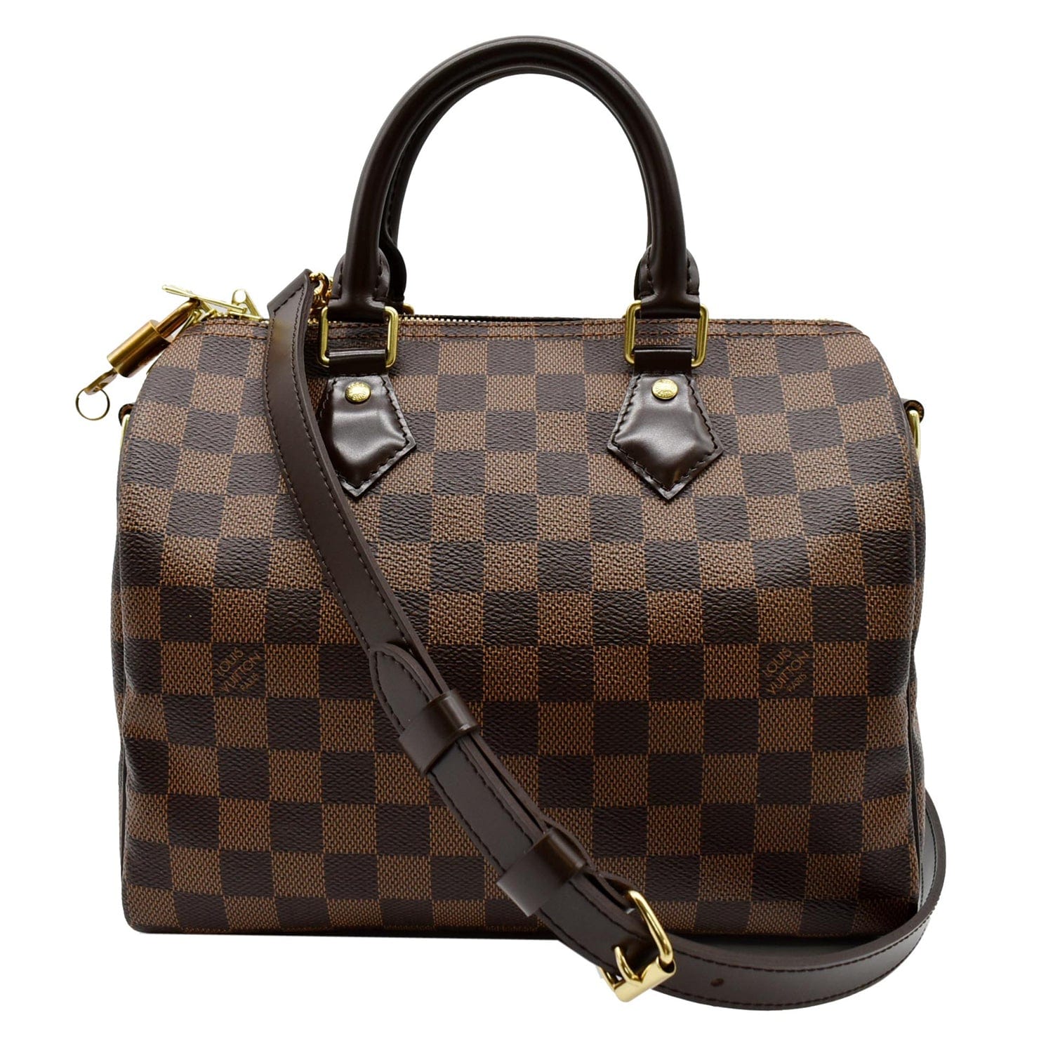 Louis Speedy Bandouliere Damier Ebene Crossbody Bag Brown