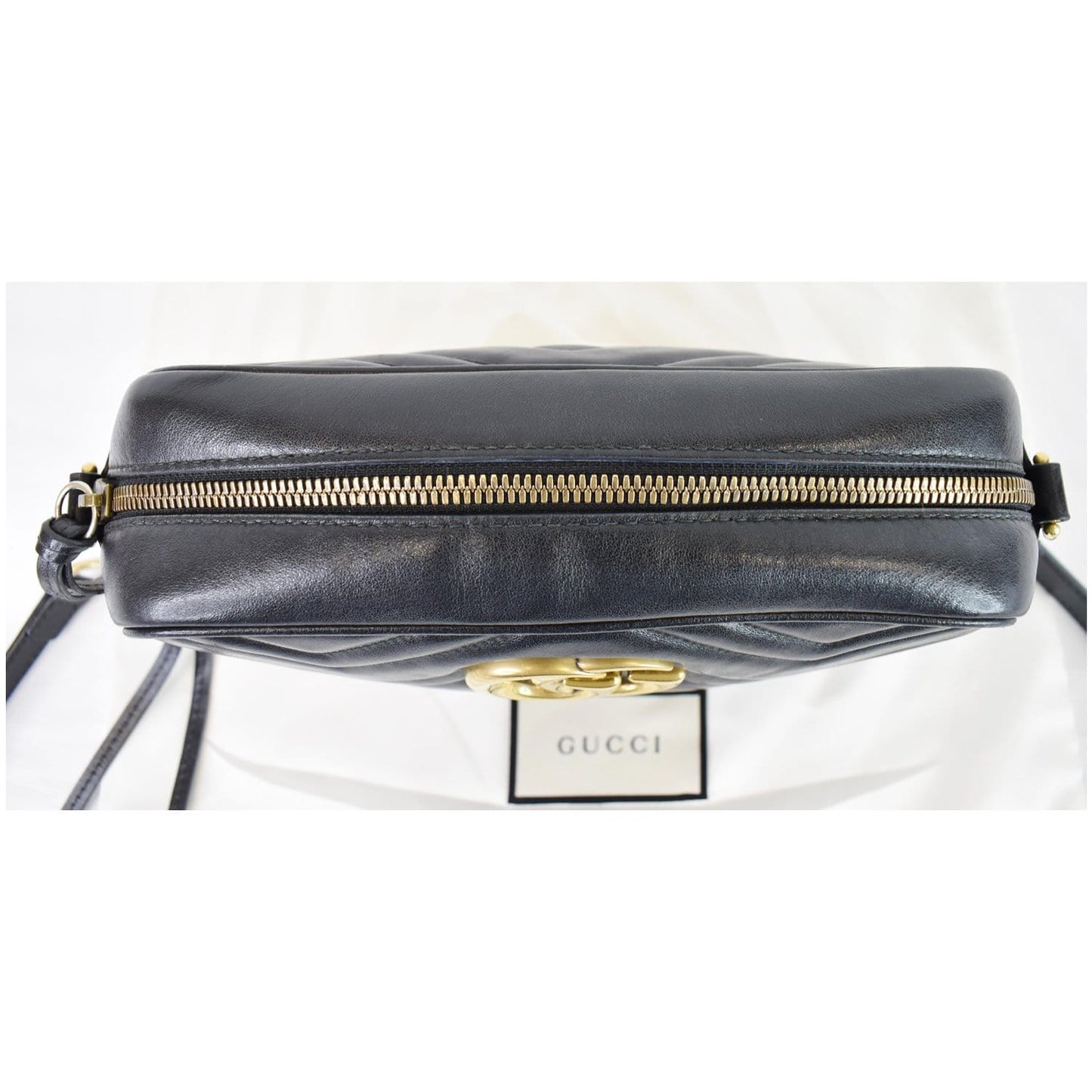 Gucci Marmont Small Crossbody Bag Leather Matelasse Bag Black