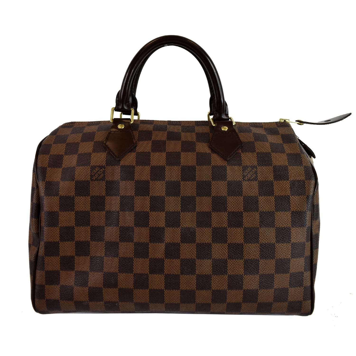Louis Speedy Damier Ebene Satchel Handbag Brown Travel Bag