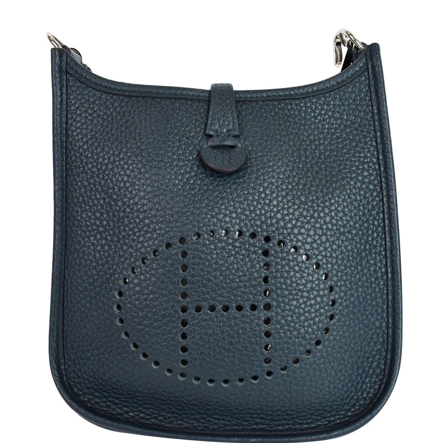 Hermes Evelyne Tpm Clemence Shoulder Bag Dark Leather Green