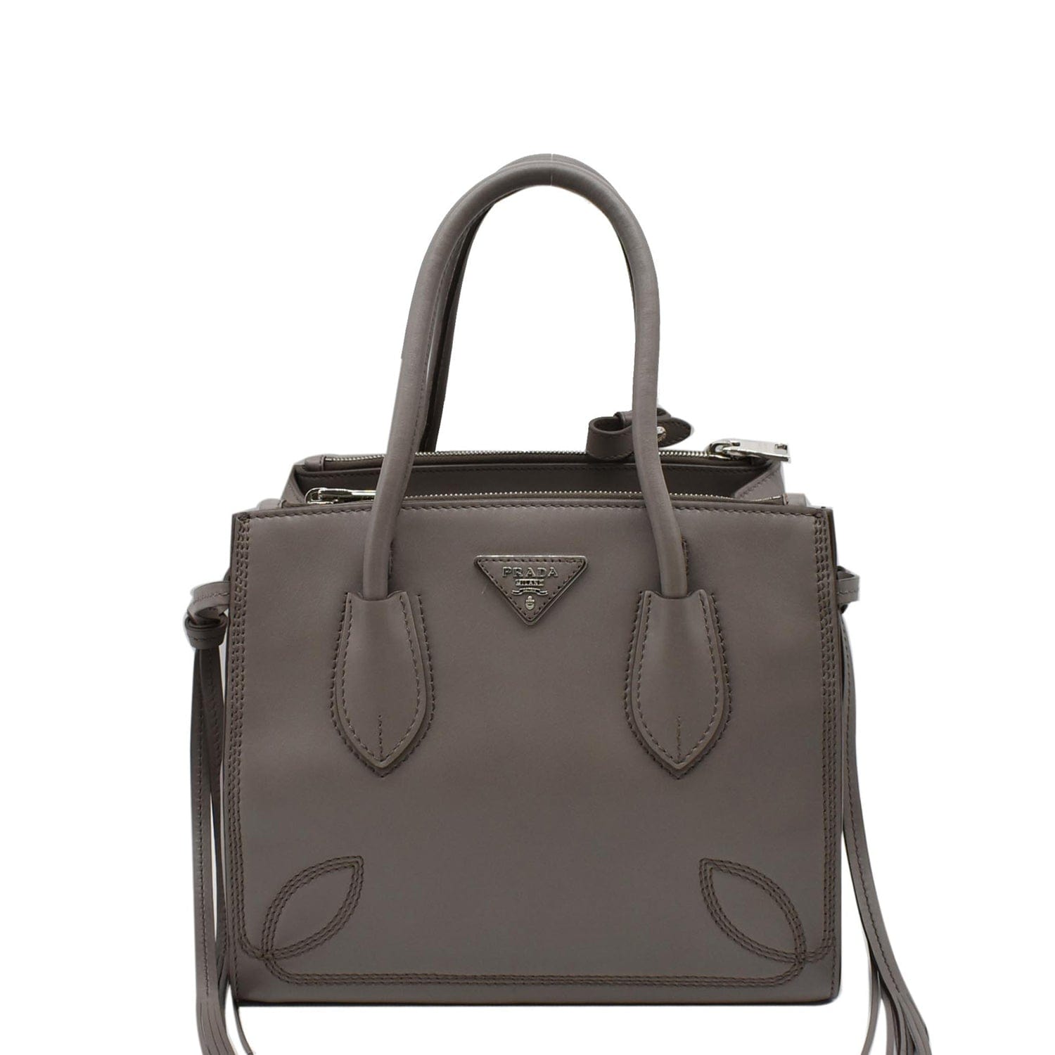 Prada City Sport 2Way Shoulder Bag Grey Leather