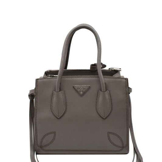 Prada City Sport 2Way Shoulder Bag Grey Leather