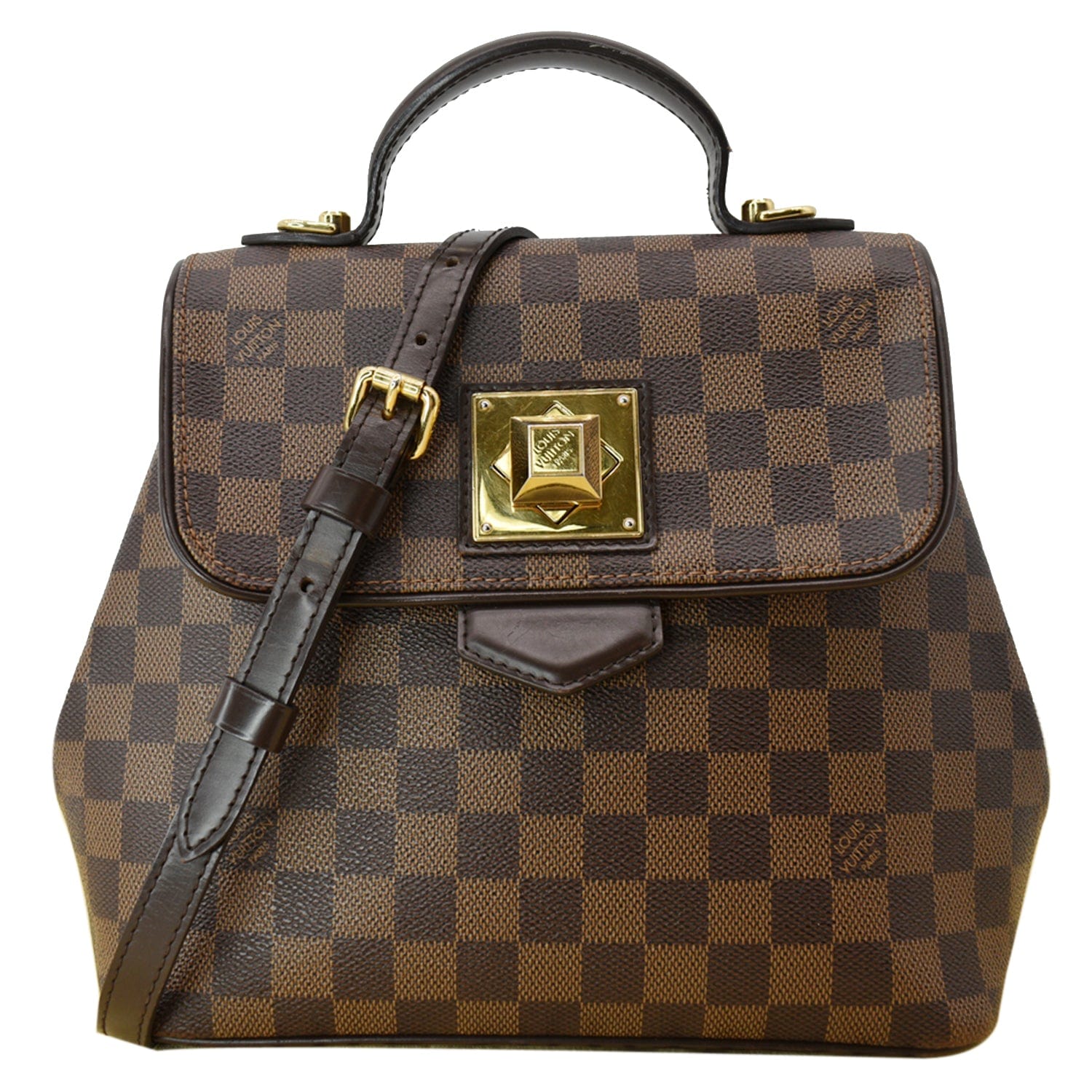Louis Bergamo Pm Damier Ebene Shoulder Bag Brown