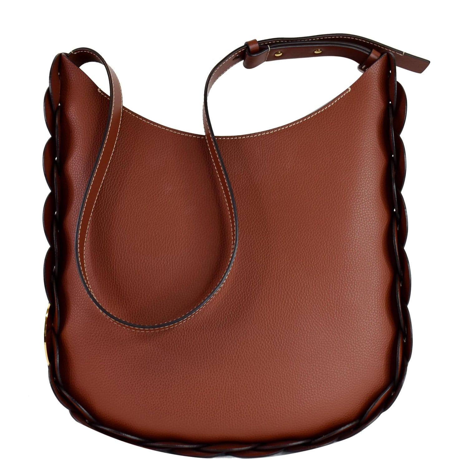 Chloe Darryl Grain Hobo Shoulder Bag Leather Brown