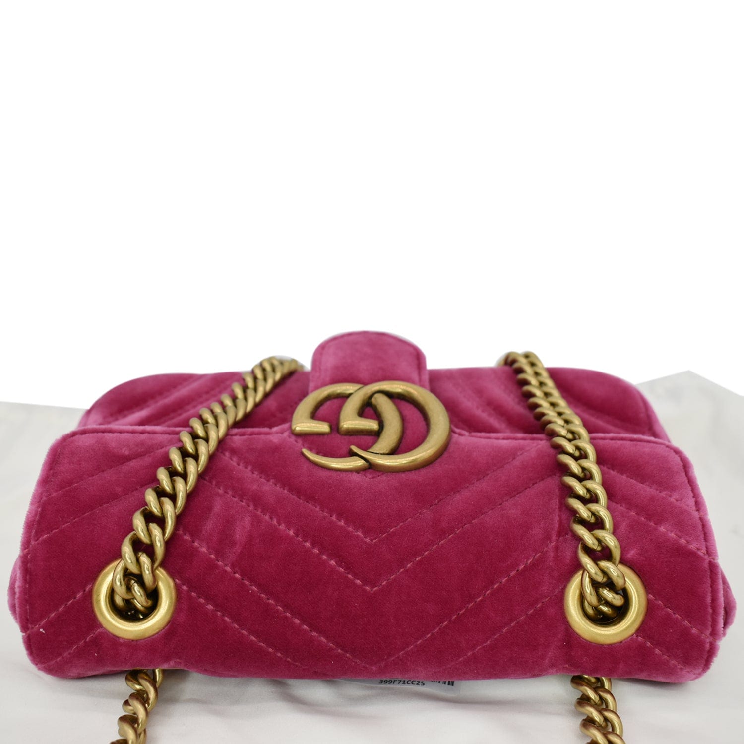 Gucci Marmont Velvet Shoulder Crossbody Bag Pink Mini