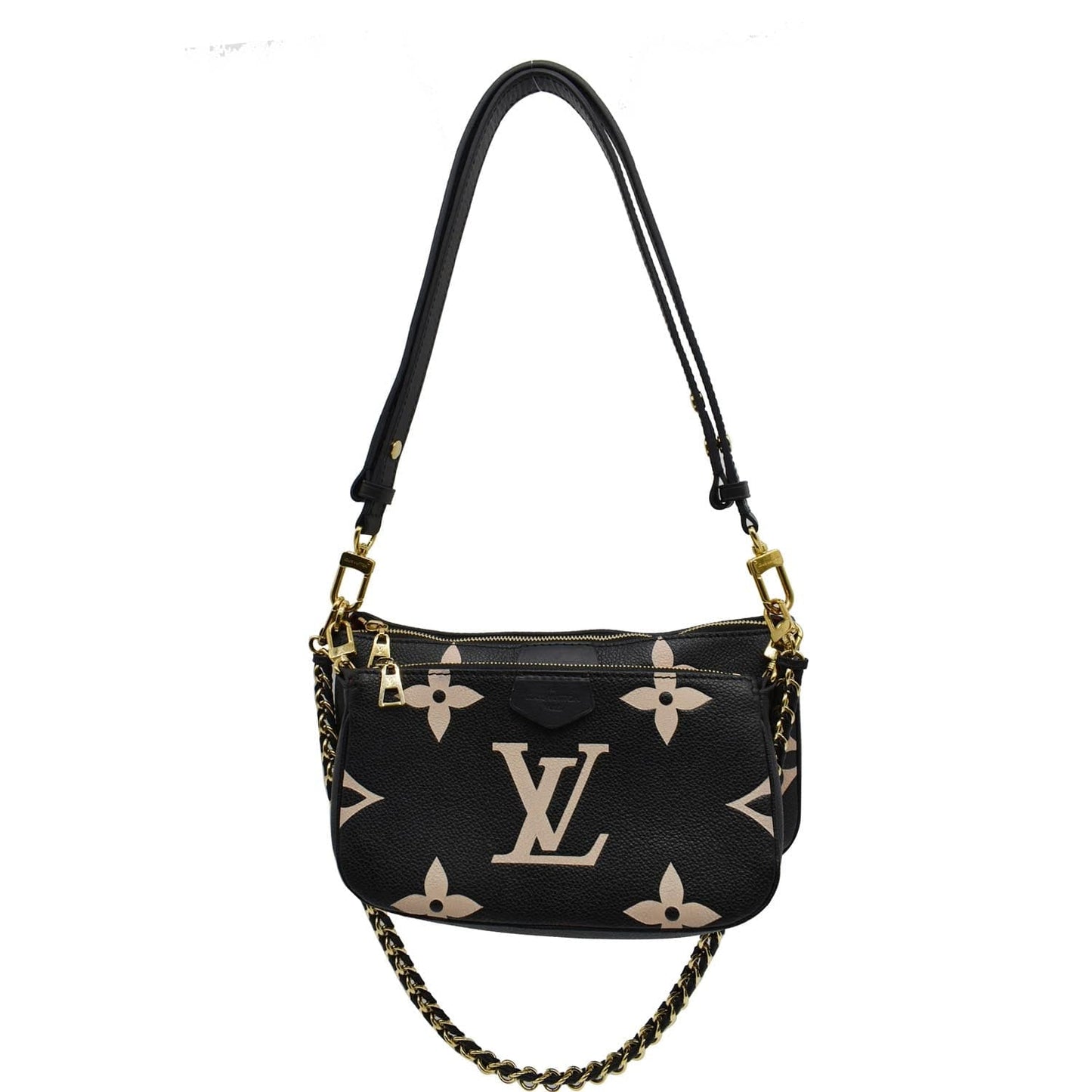 Louis Multi Pochette Empreinte Accessories Bag Bicolor Leather Shoulder Bag