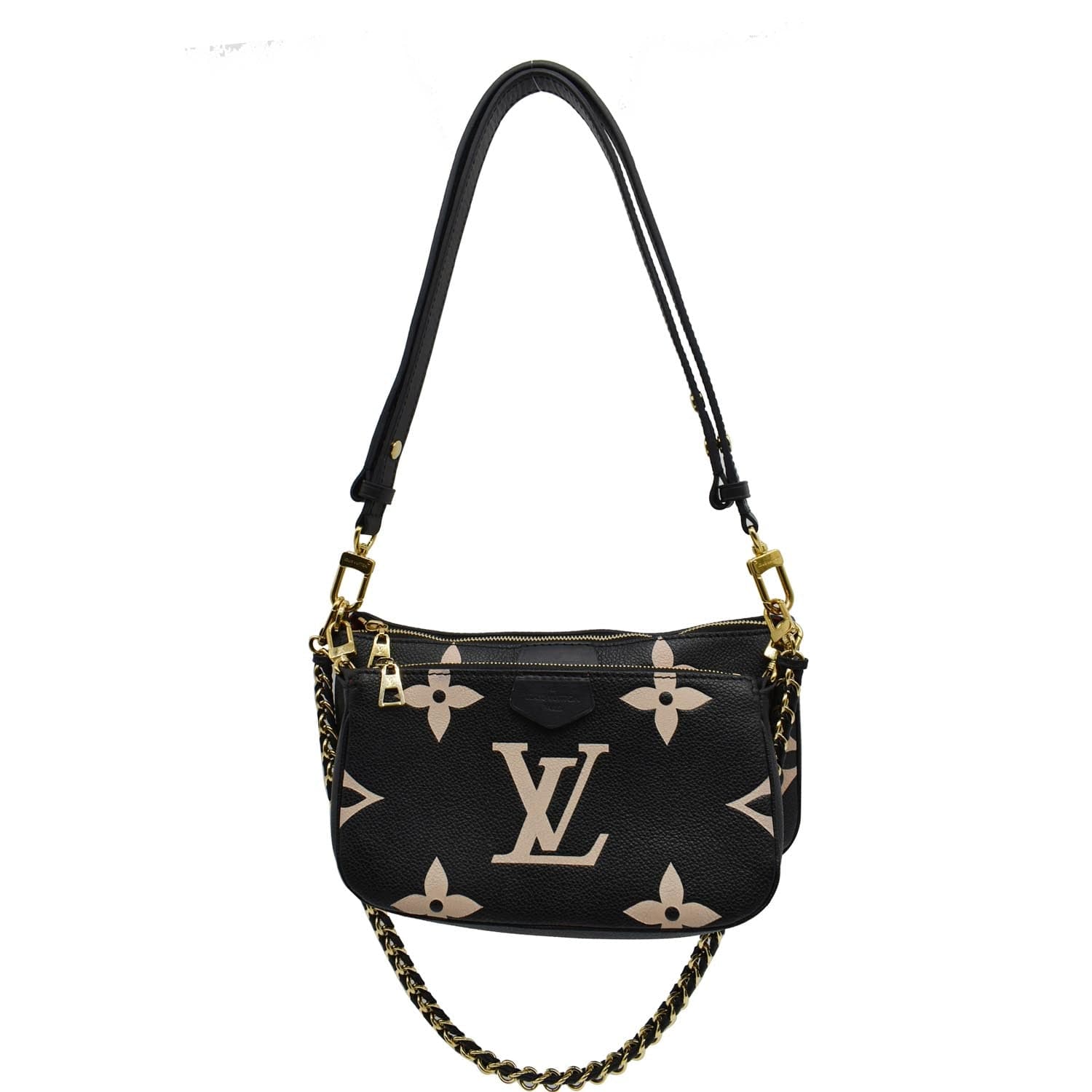 Louis Multi Pochette Empreinte Accessories Bag Bicolor Leather Shoulder Bag