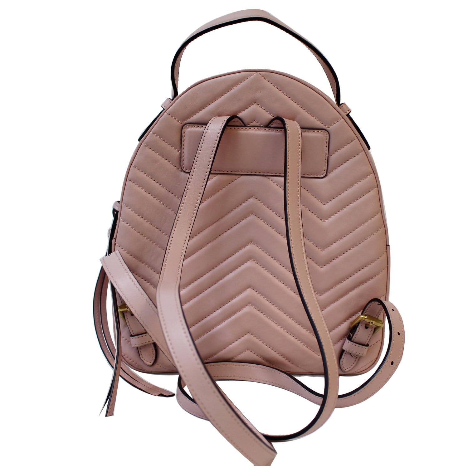 Gucci Marmont Rucksack Chevron Backpack Bag Final Sale Leather Pink
