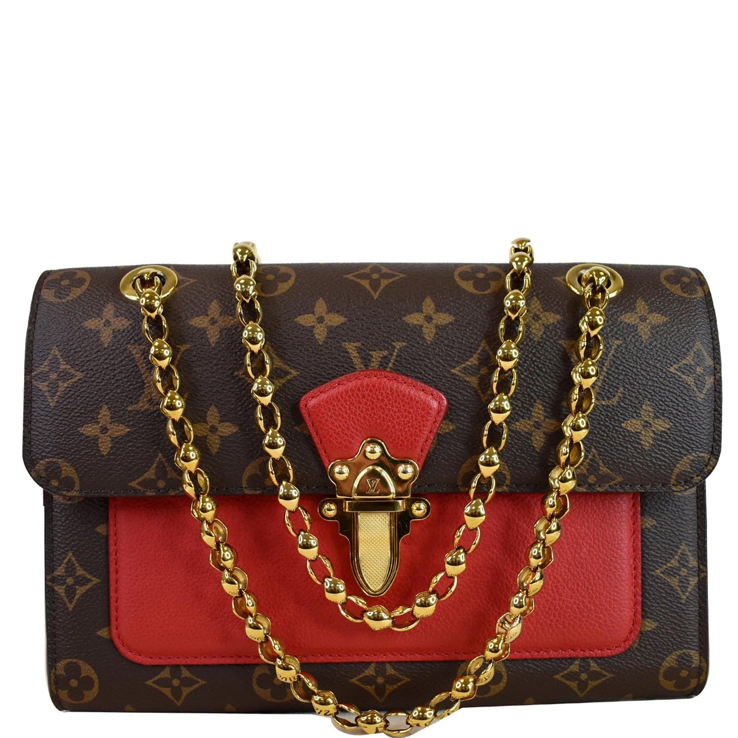 Louis Victoire Shoulder Crossbody Bag Cerise Canvas Monogram