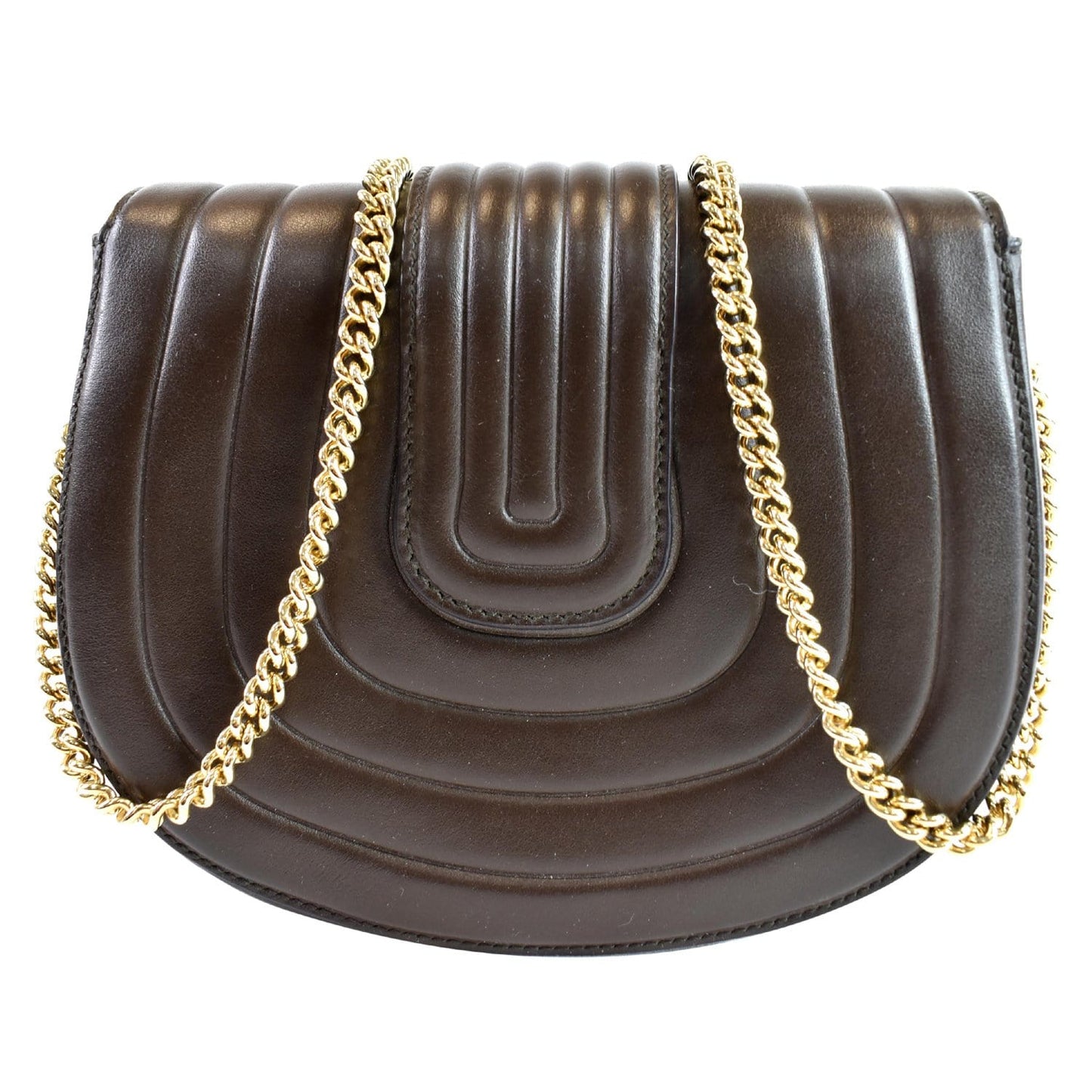 Rosette Crossbody Bag Chocolate Final Sale Leather Brown