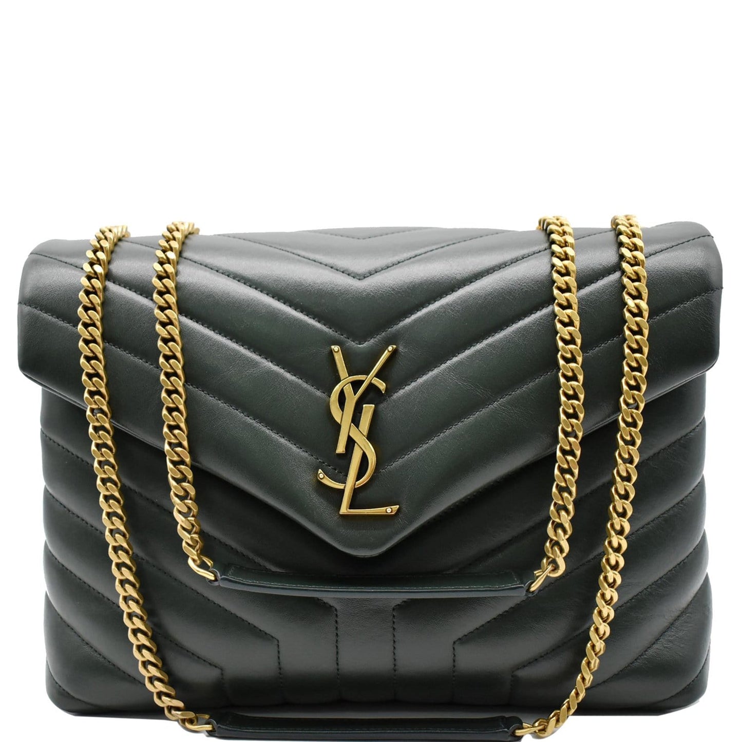 YSL Saint Laurent Saint Loulou Medium Chain Shoulder Bag Leather Matelasse