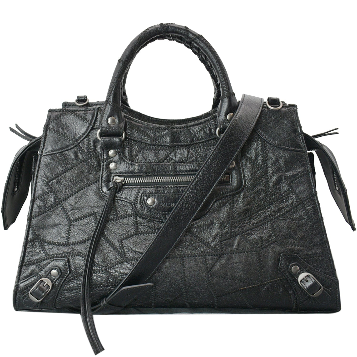 Balenciaga Neo Classic Patchwork Top Handle Shoulder Bag Leather