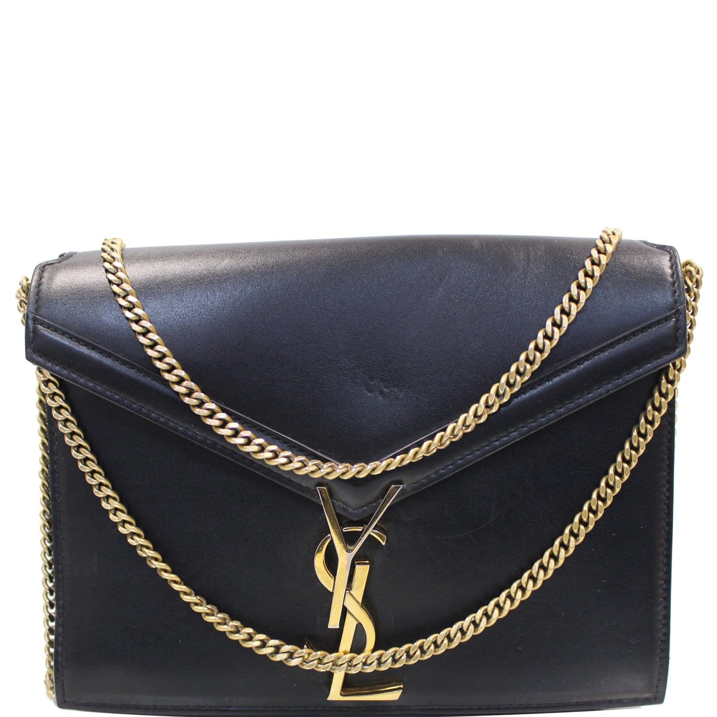 YSL Saint Laurent Saint Cassandra Clasp Shoulder Bag Monogram Black