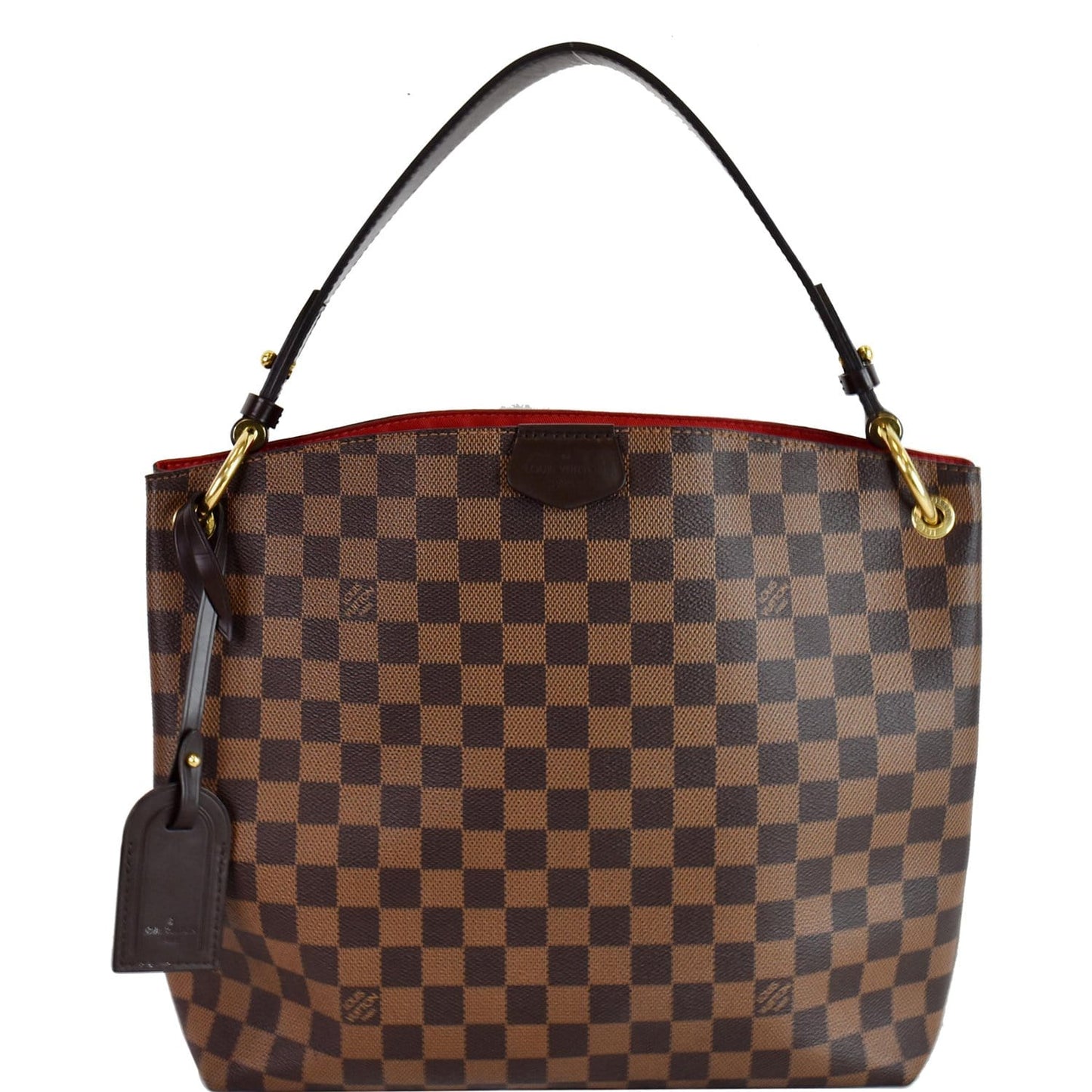 Louis Graceful Pm Damier Ebene Shoulder Bag Brown