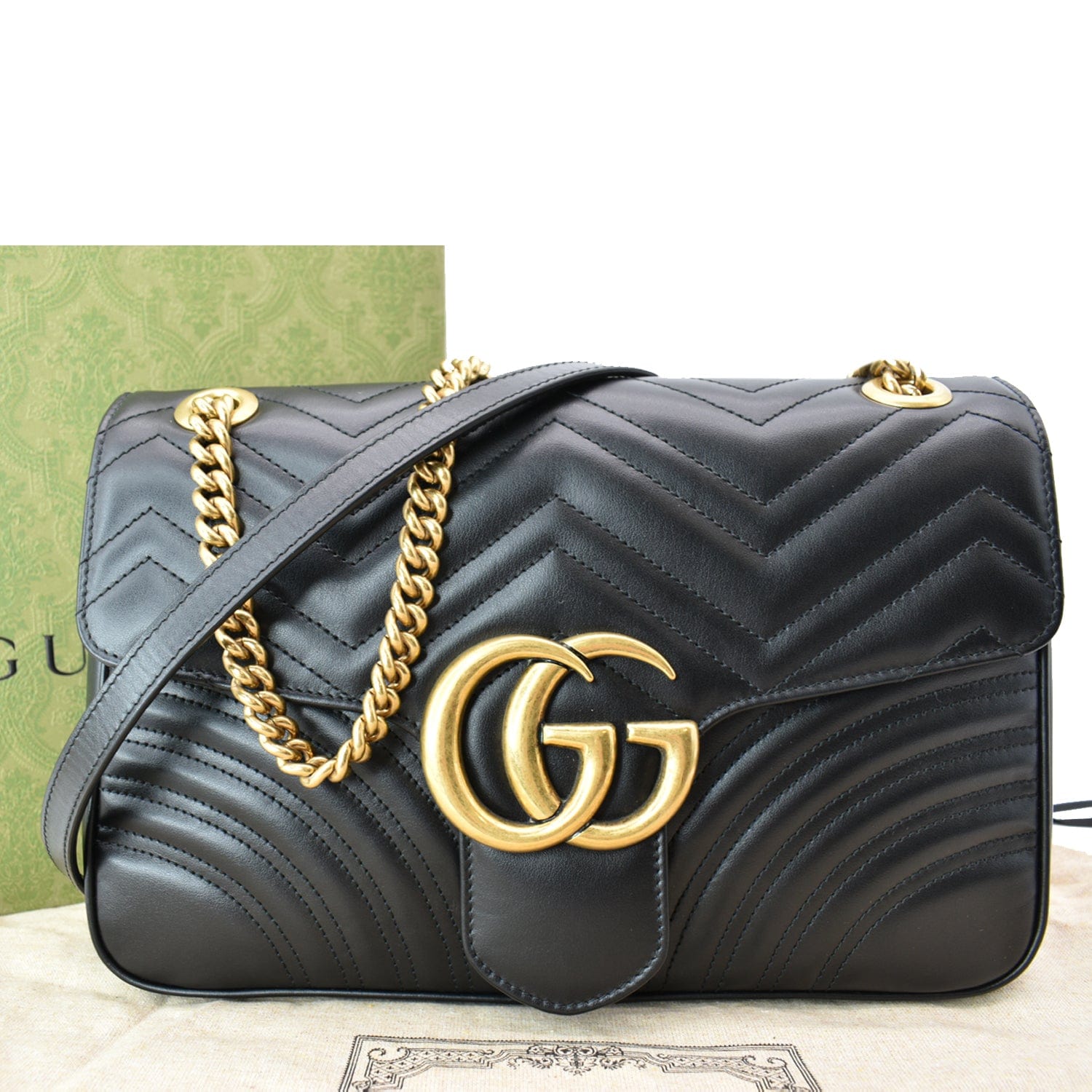 Gucci Marmont Shoulder Bag Matelasse Black