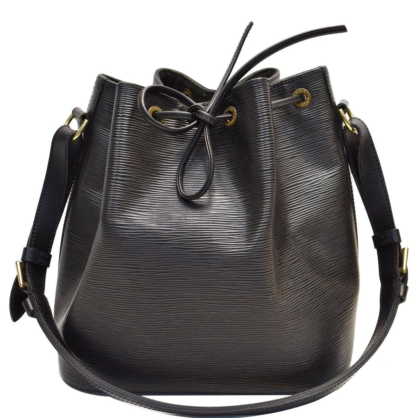 Louis Petit Noe Epi Shoulder Bag Leather Black