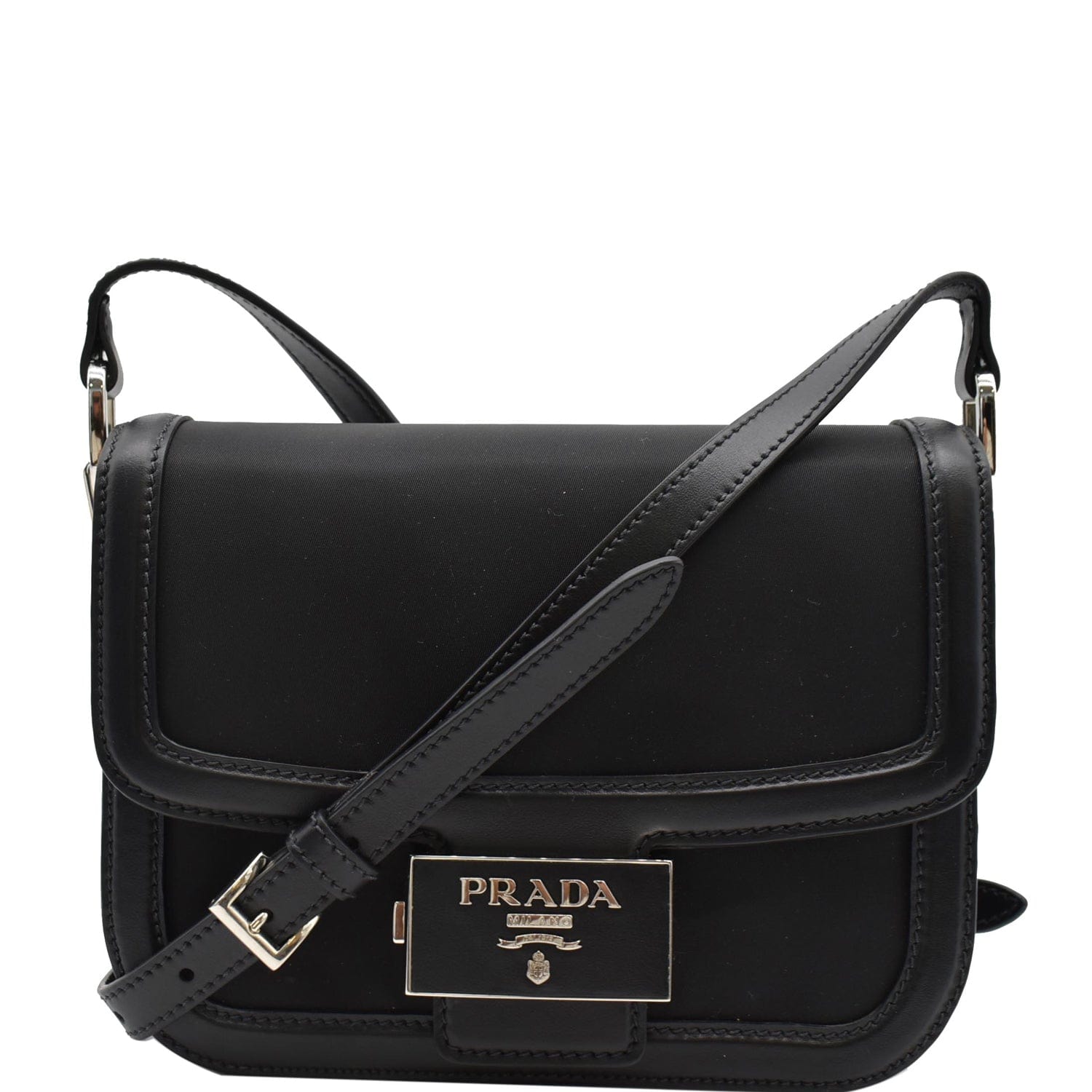 Prada Shoulder Bag Leather Nylon