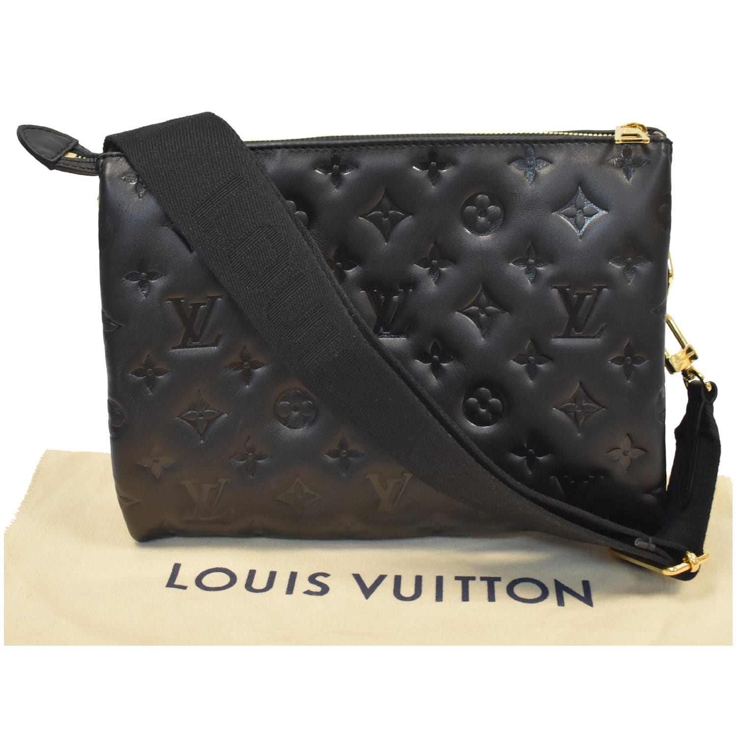 Louis Coussin Pm Embossed Shoulder Bag Monogram Black