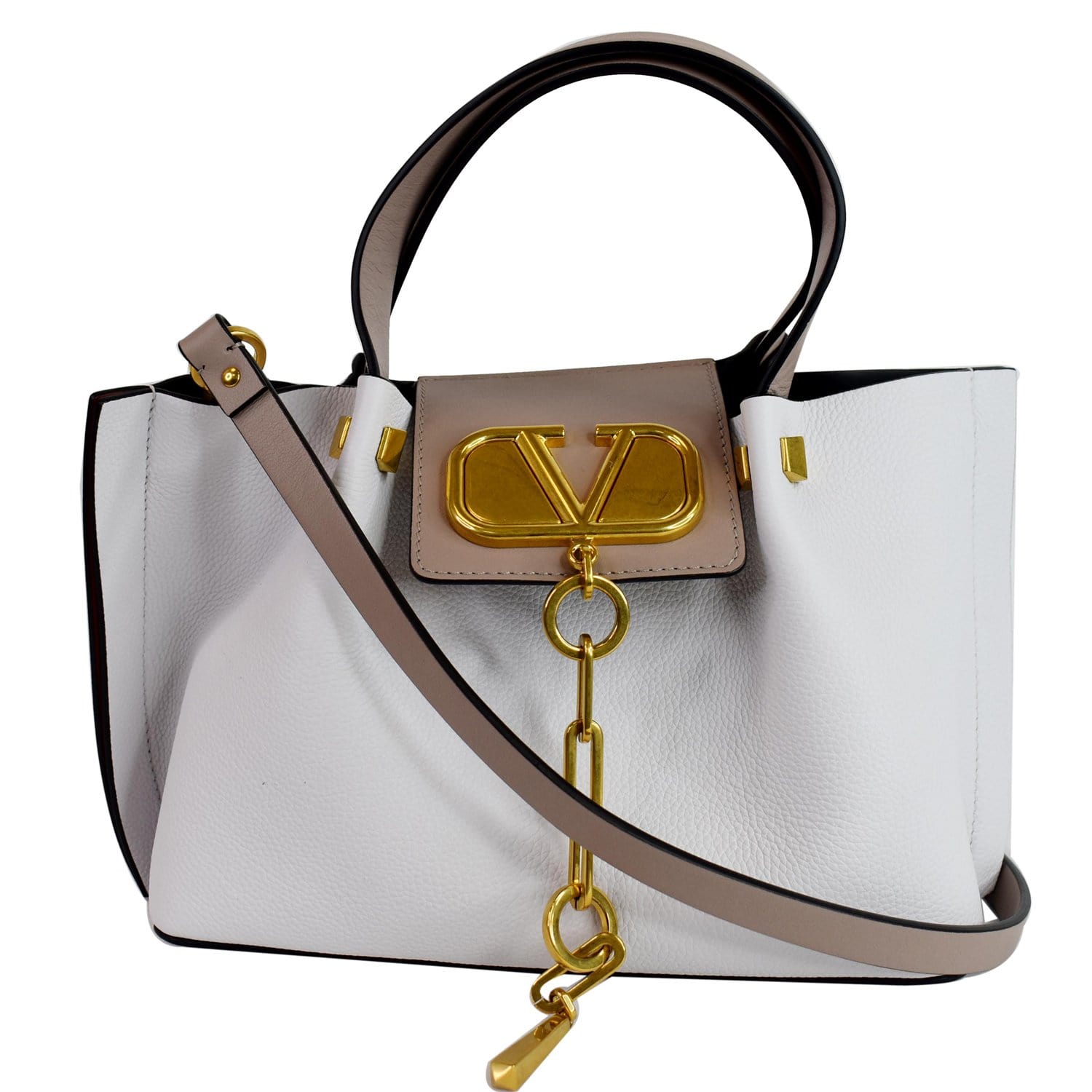 Valentino Vlogo Escape Shoulder Bag Leather White